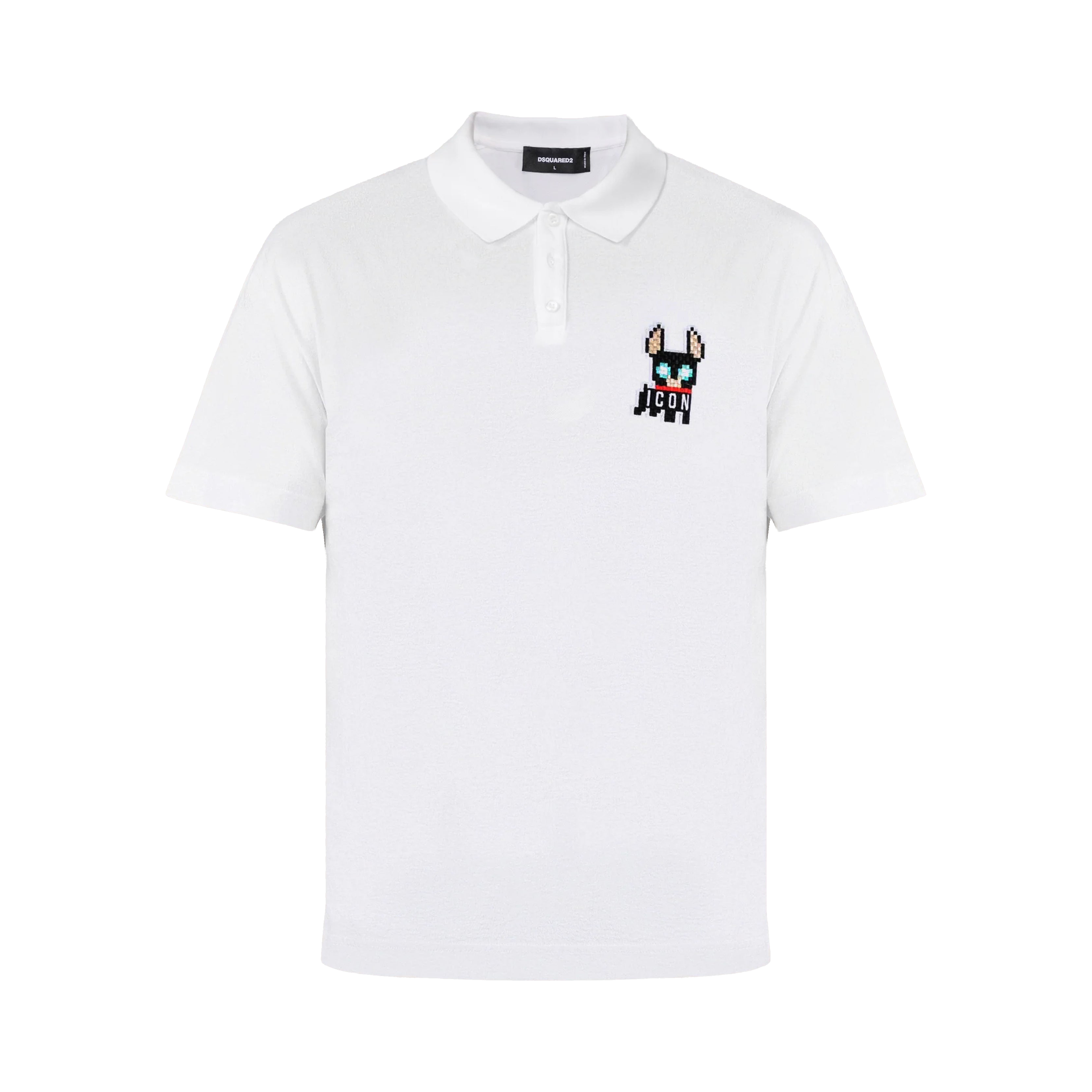 Camiseta Tipo Polo Blanca Dsquared2 Dog Icon