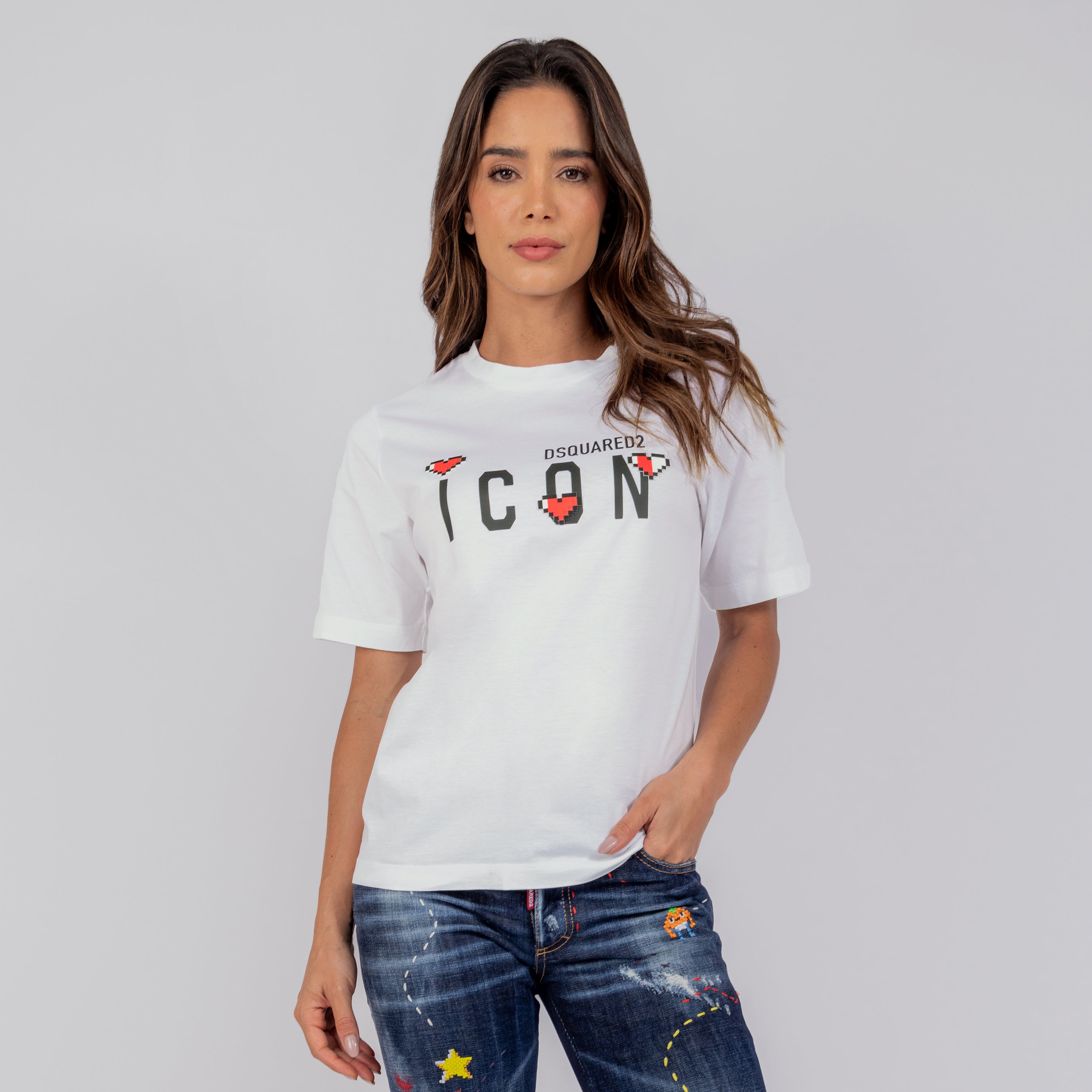 Camiseta Blanca Dsquared2 Hearts