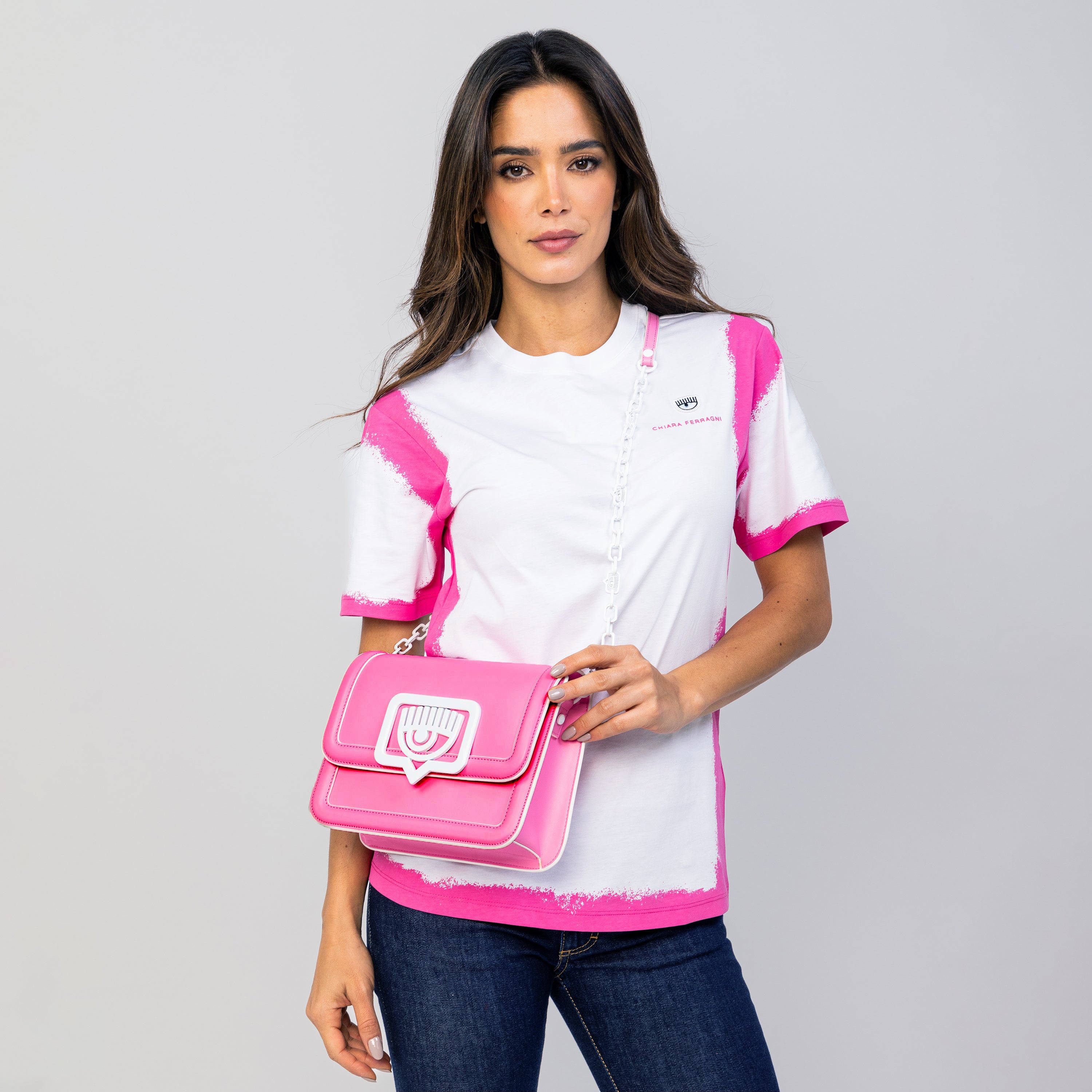 Cartera Rosada Chiara Ferragni Eyelike Buckle Sketch 01