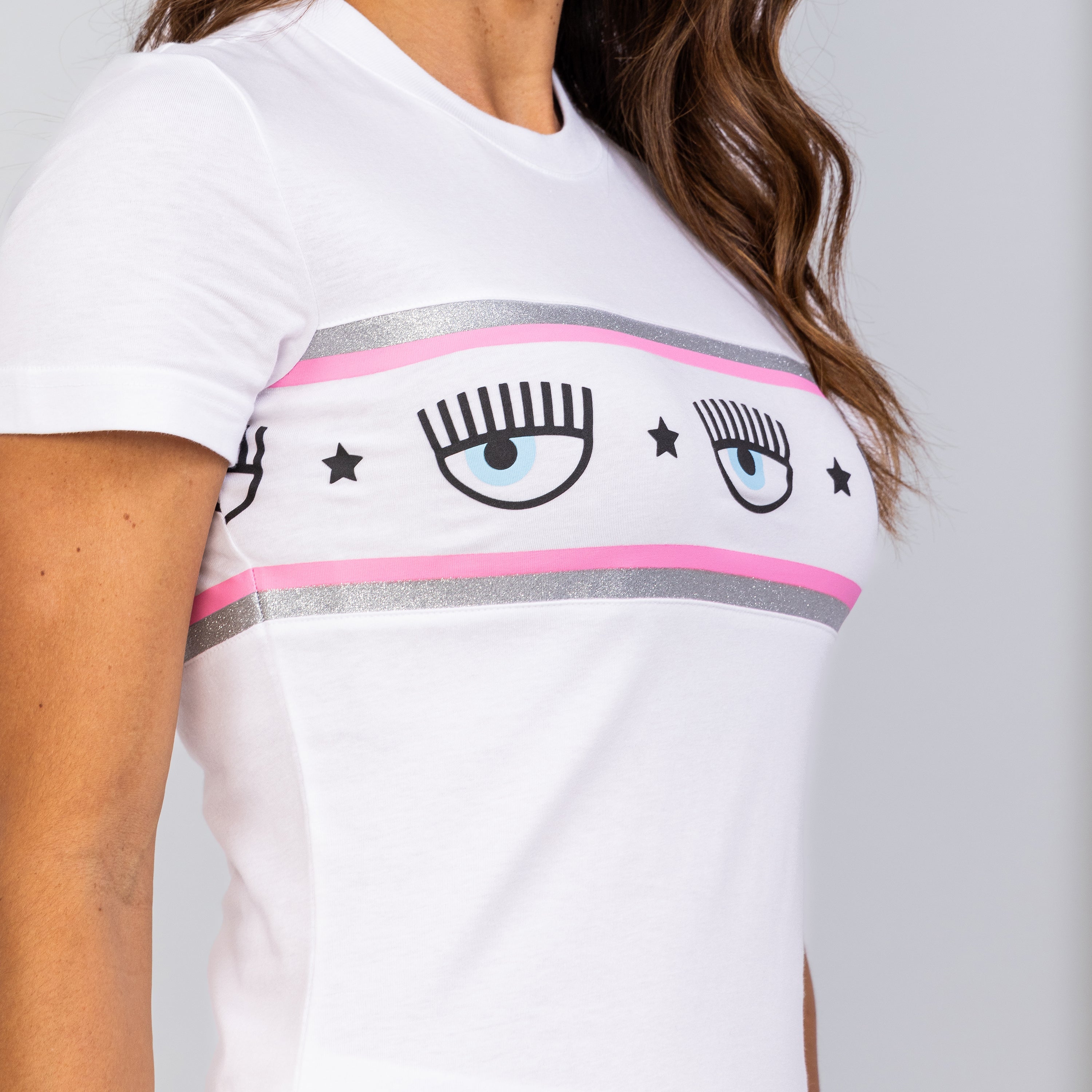 Camiseta Blanca Chiara Ferragni 600 Maxi Logomania