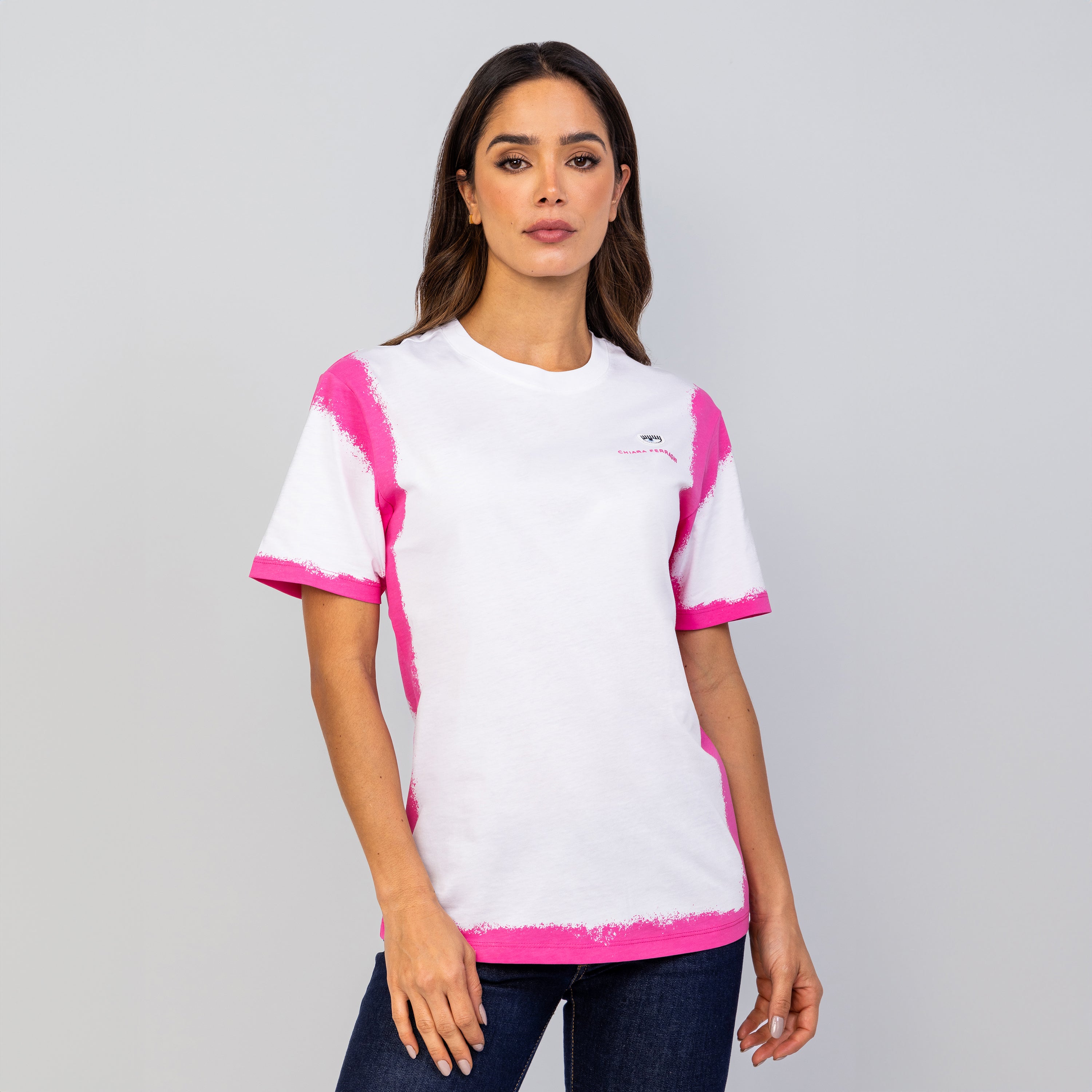 Camiseta Blanca Chiara Ferragni 610 Logo Classic Court