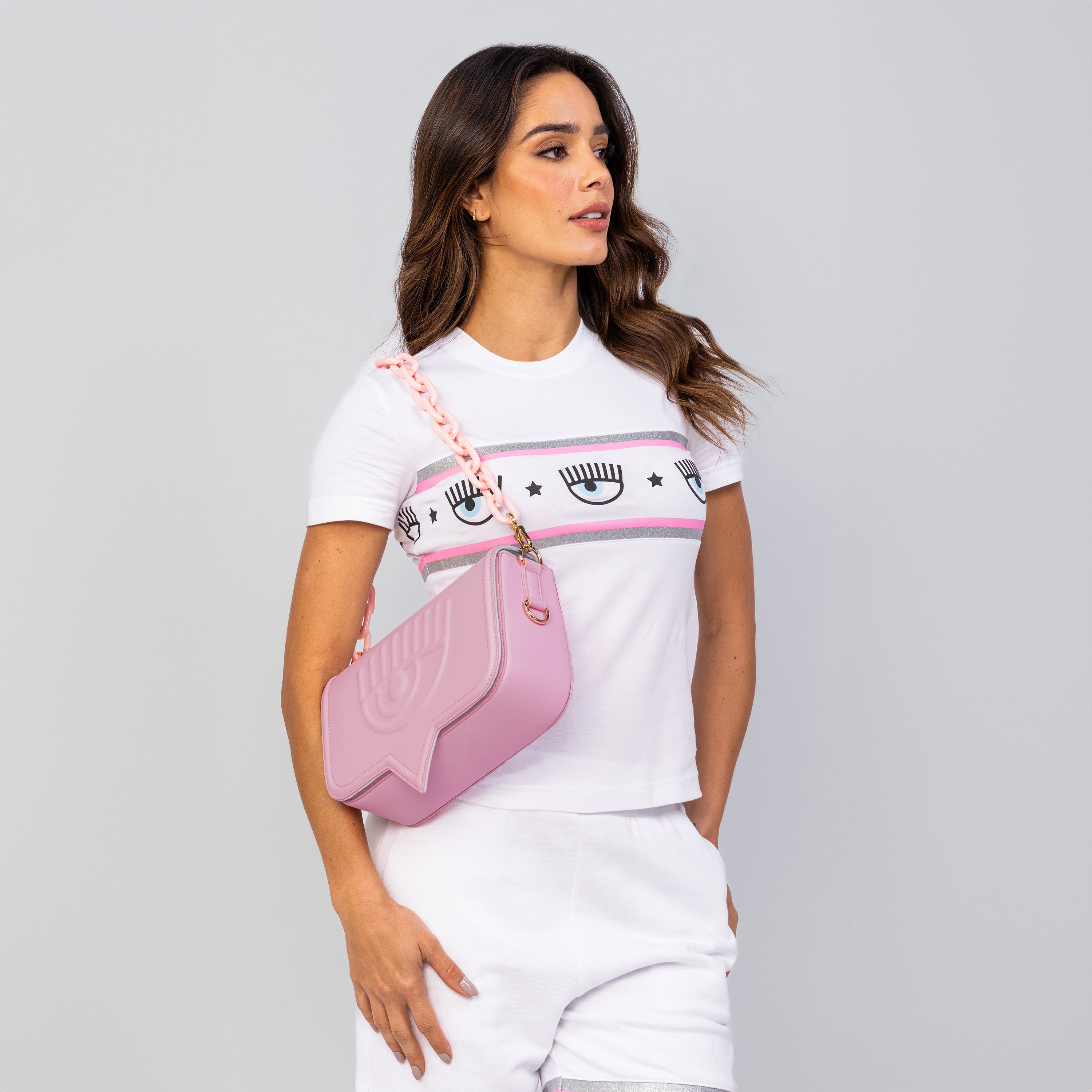 Cartera Rosada Chiara Ferragni Eyelike Bags Sketch 01 Medium