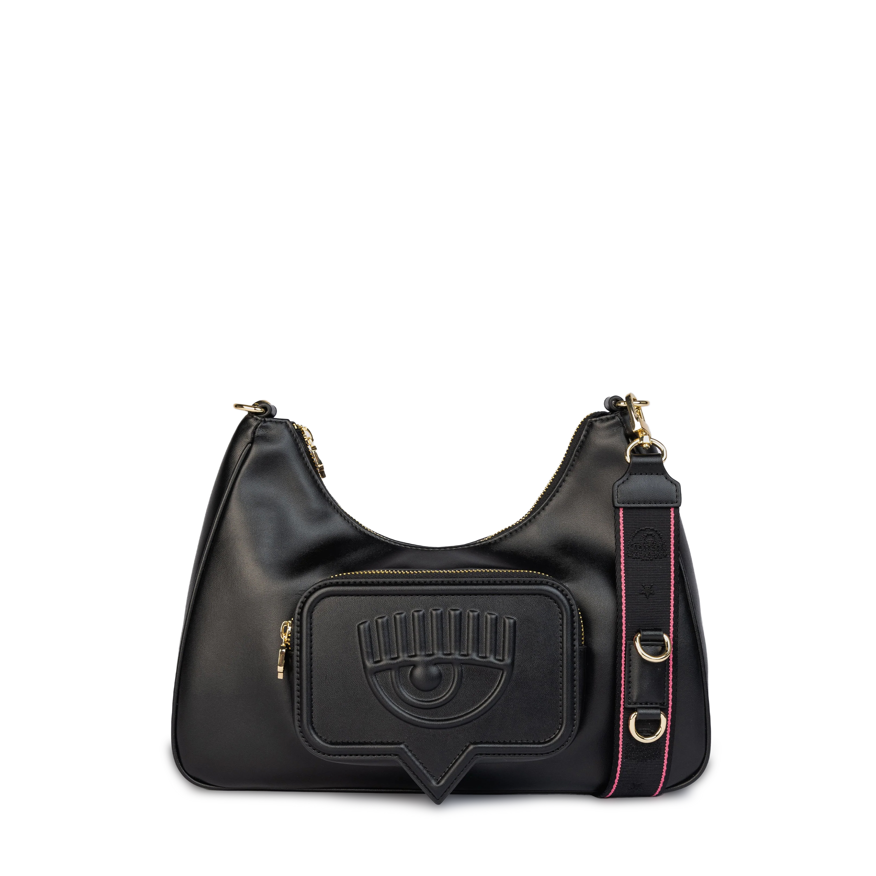 Cartera Negra Chiara Ferragni Eyelike Pocket Strap