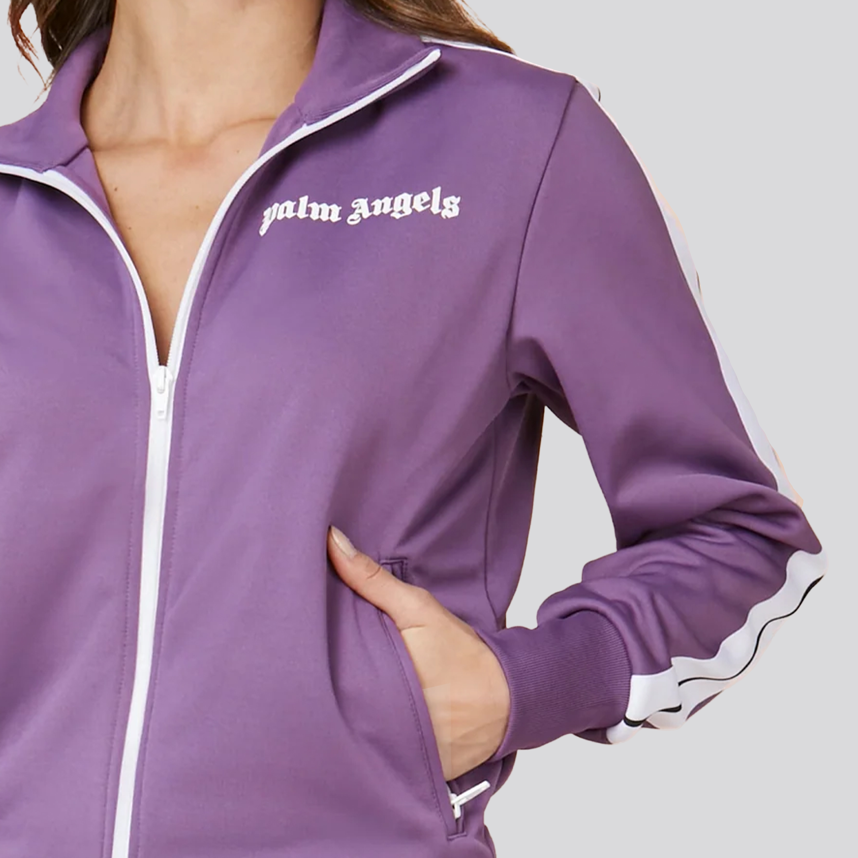 Chaqueta Morada Palm Angels Print Logo W