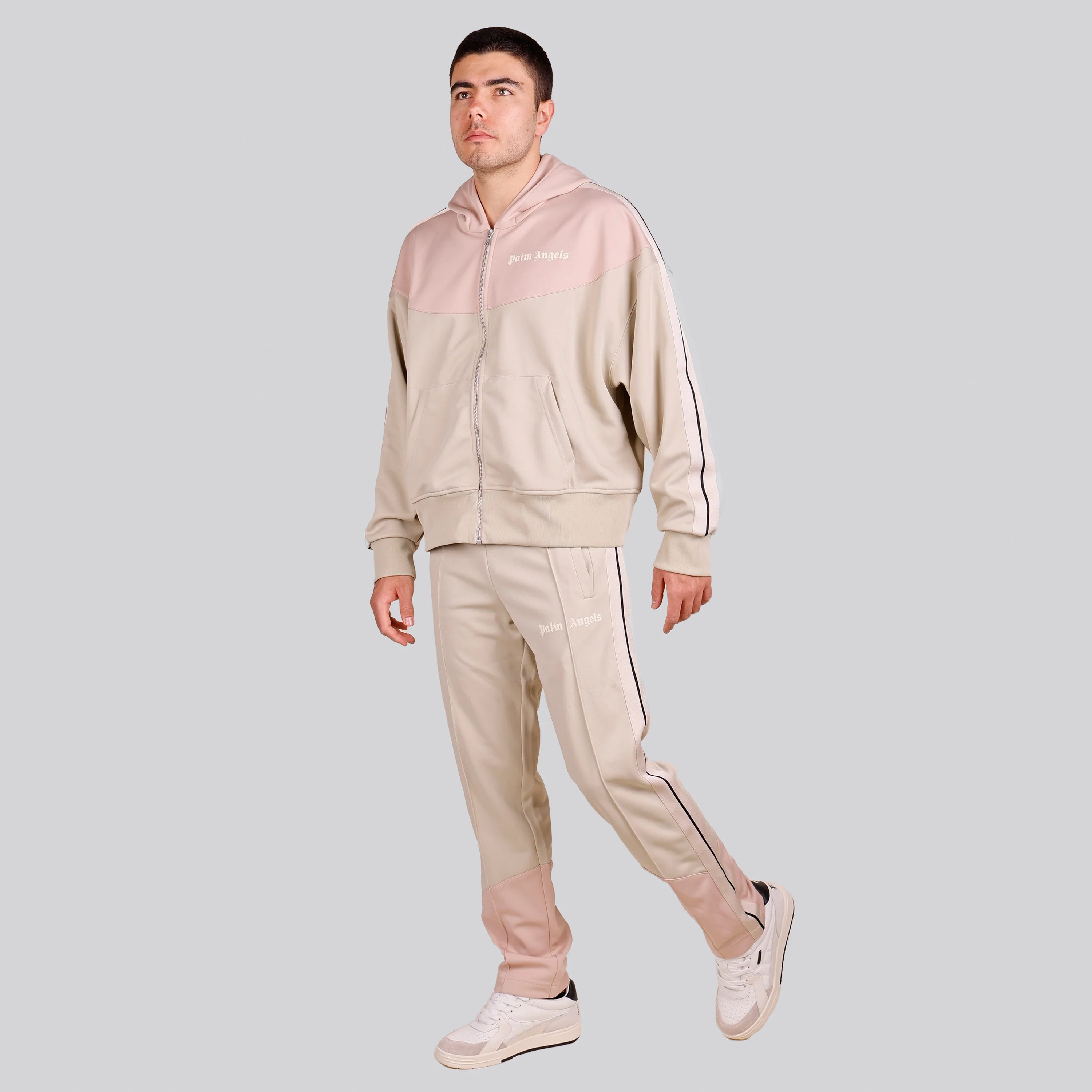 Chaqueta Beige Rose Dust Palm Angels Logo