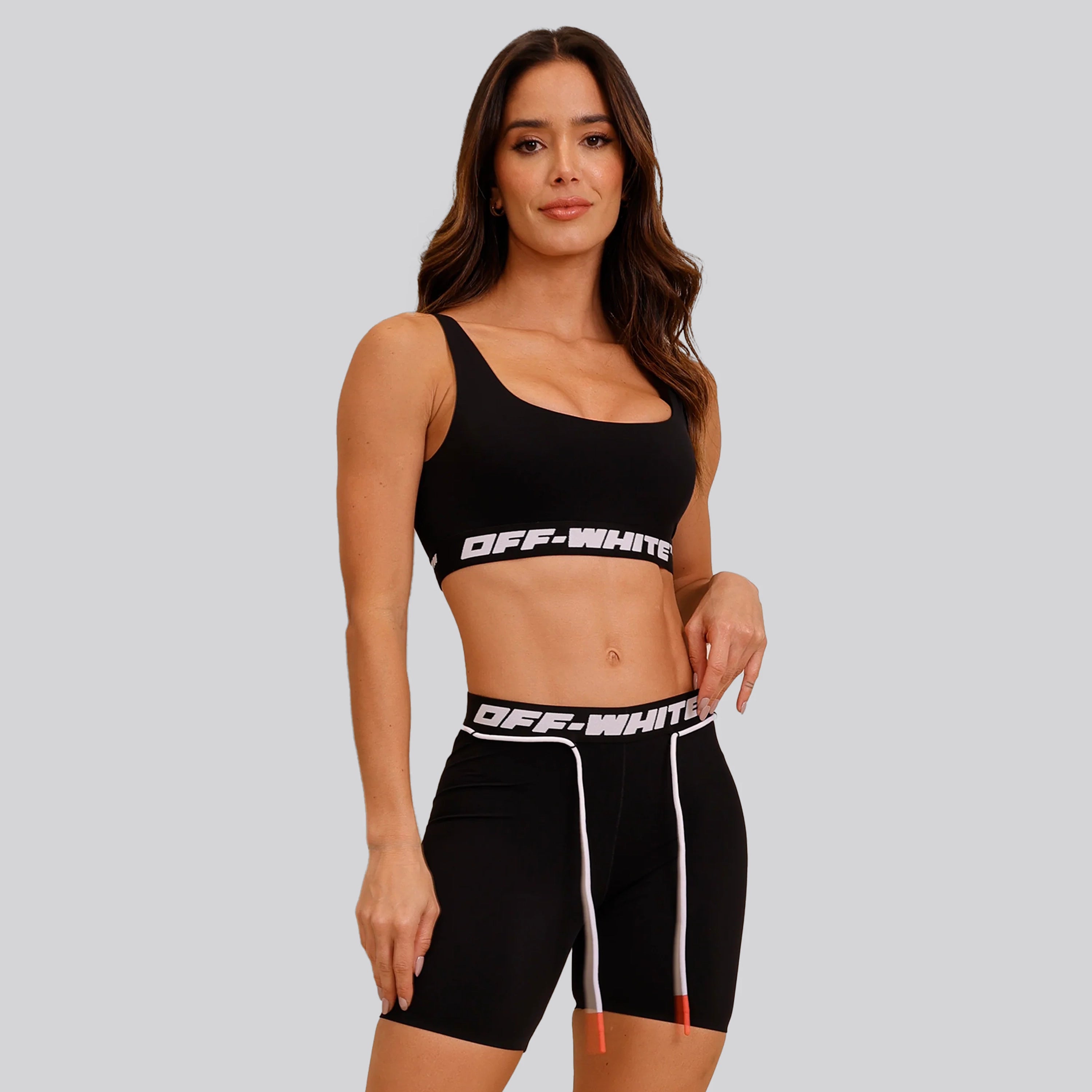 Legging Tipo Biker Negro Off-White Logo Band Biker