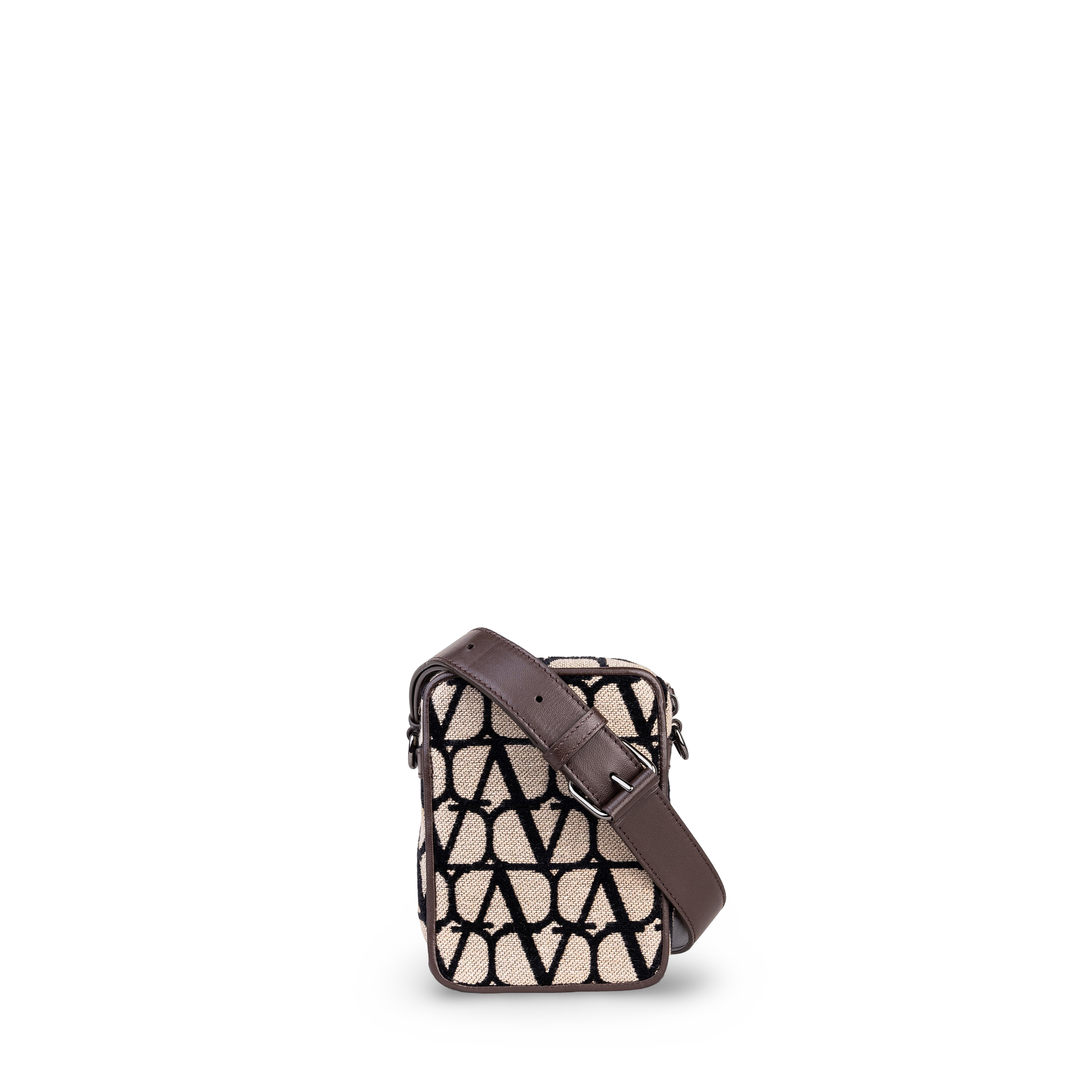 Bolso Beige Valentino Negro Vlogo Loco Toile