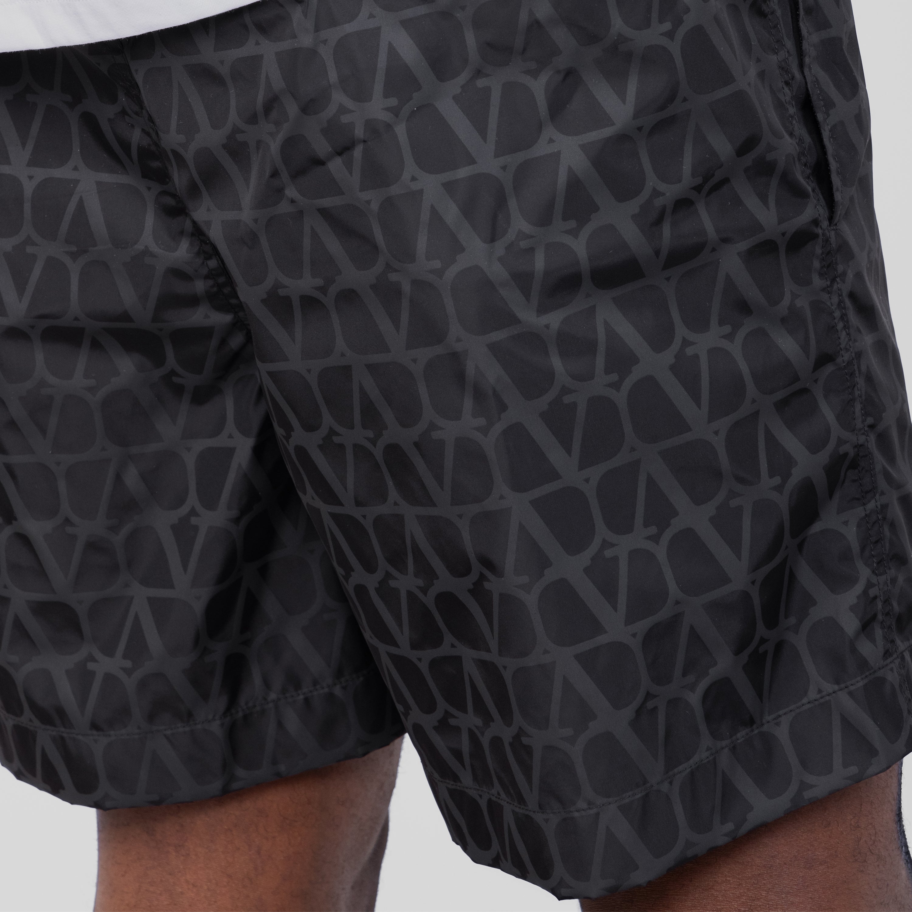Pantaloneta Negro Gris Valentino Vlogo Monogram