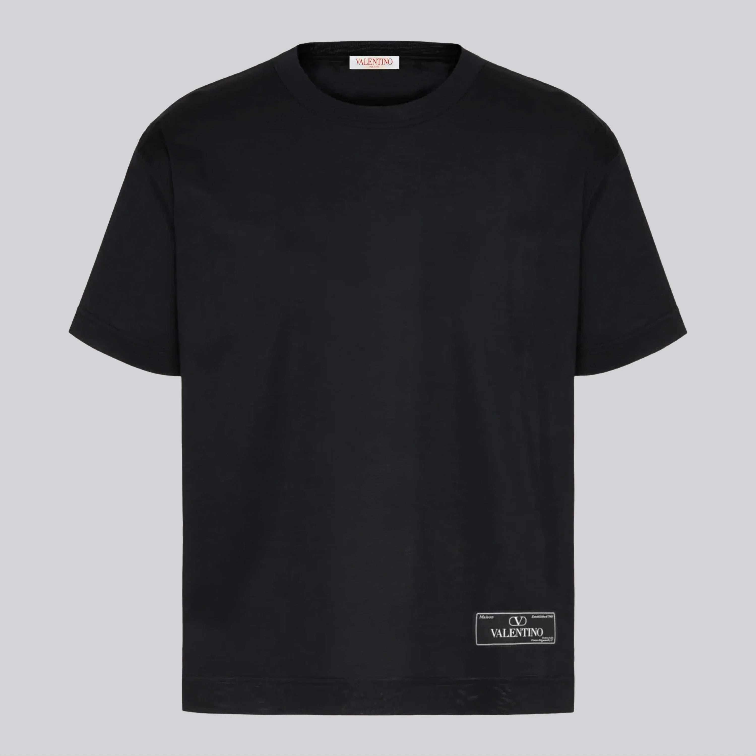 Camiseta Negra Valentino Tag Logo