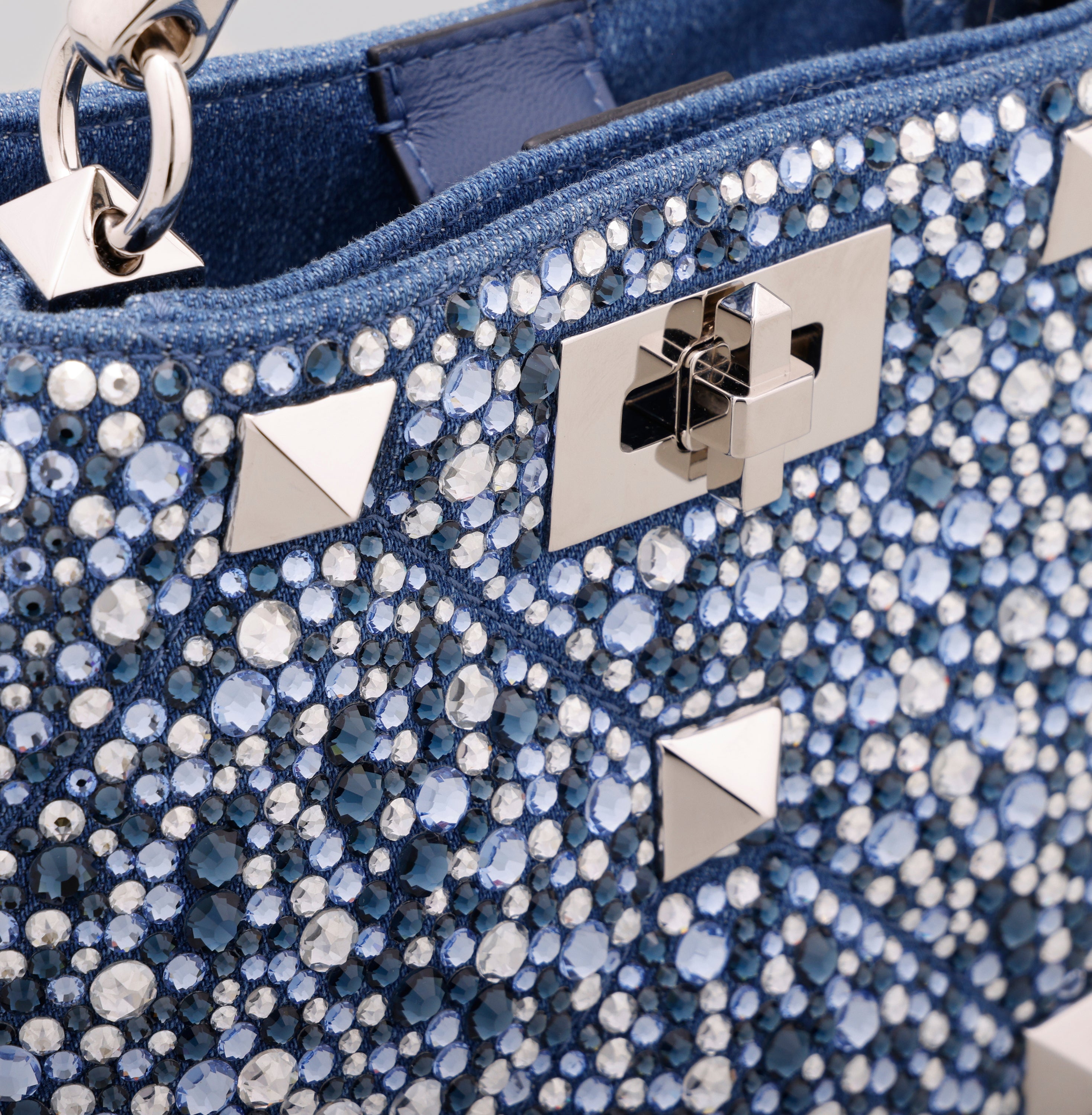 Cartera Azul Valentino Roman Stud Tote