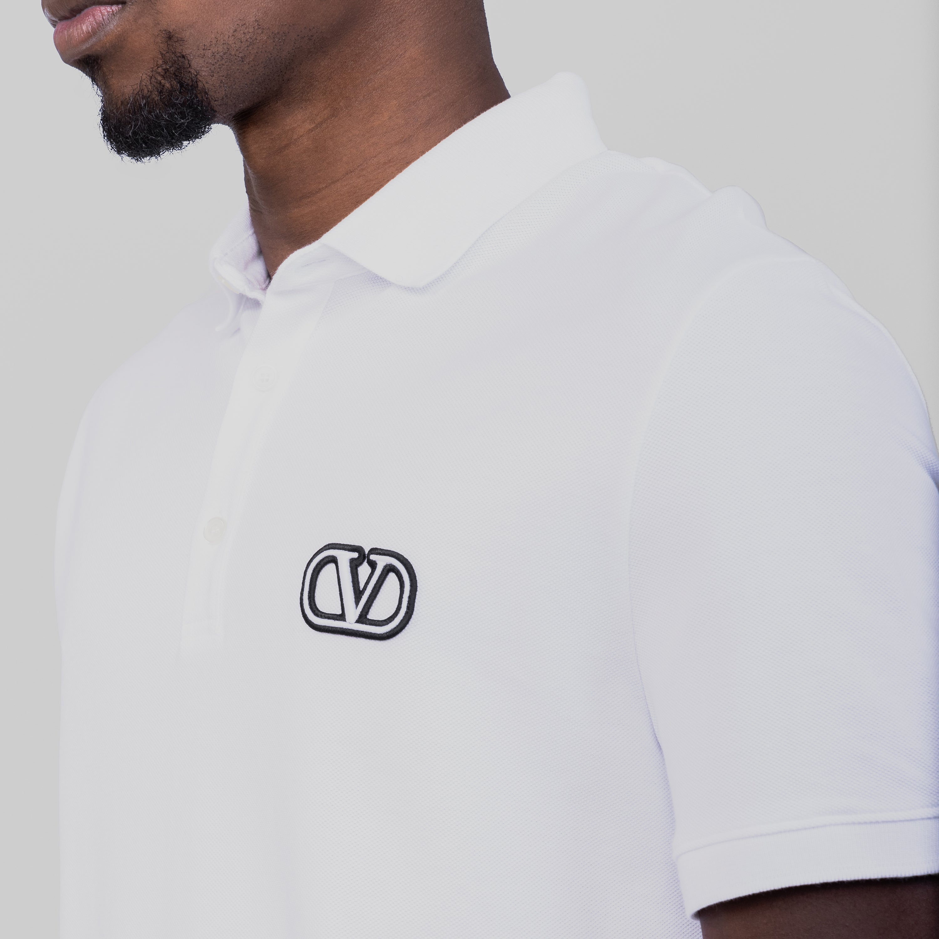 Camiseta Tipo Polo Blanco Valentino Vlogo
