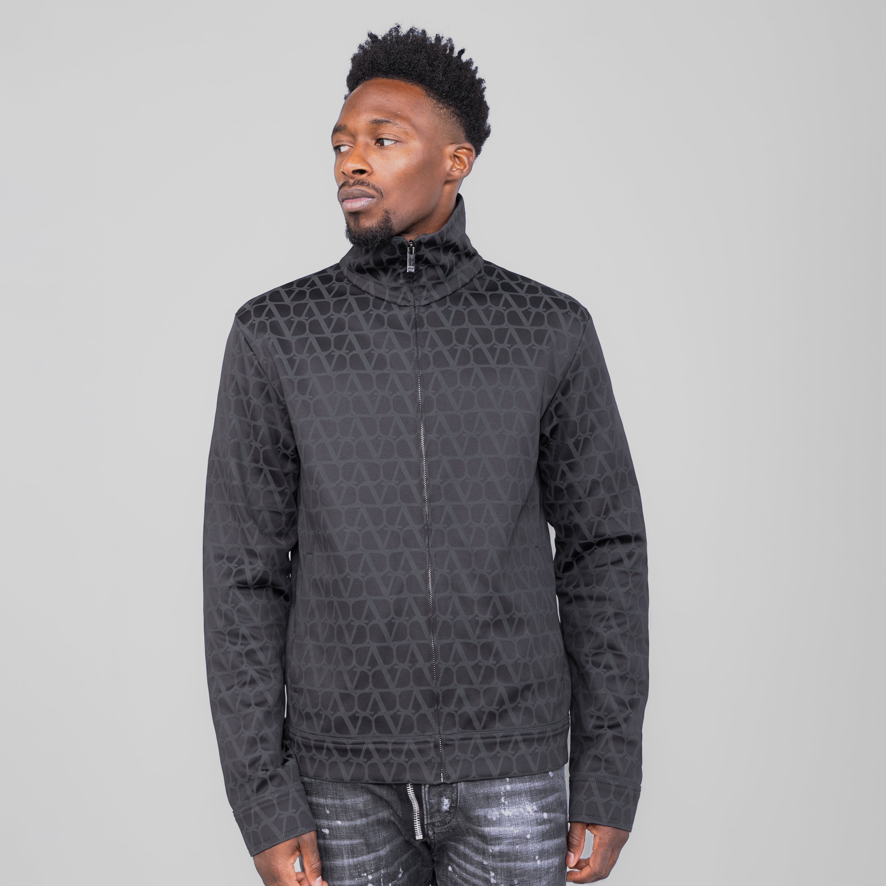 Chaqueta Negra Gris Valentino Vlogo