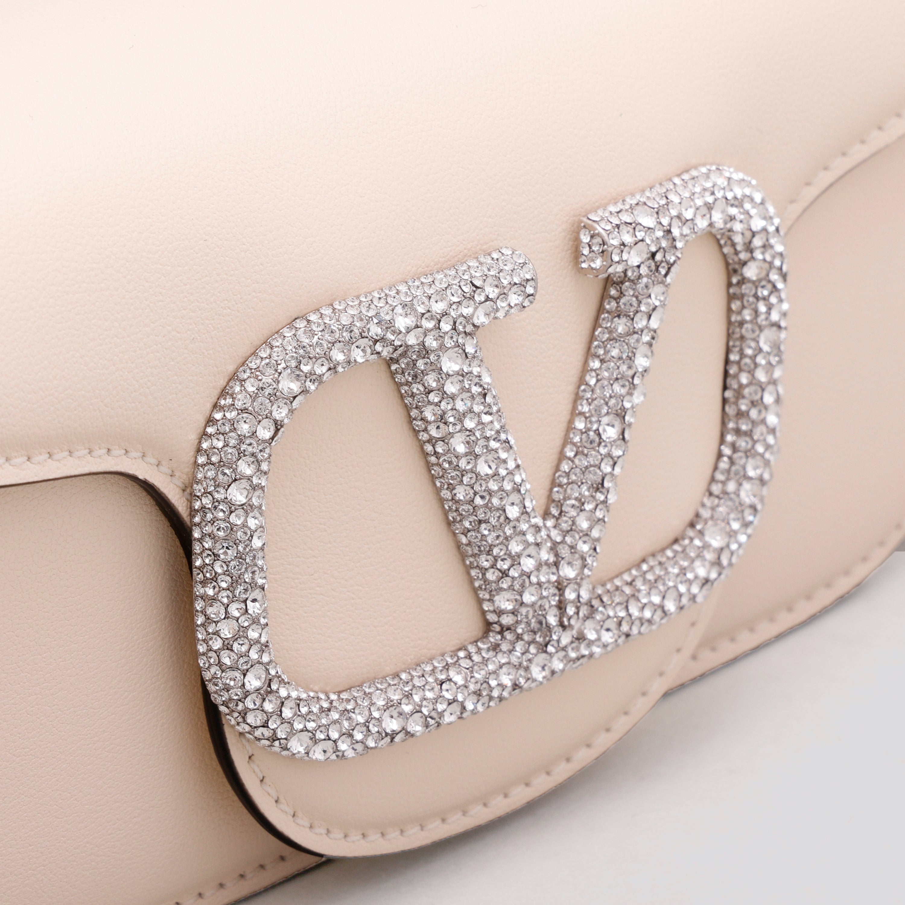 Cartera Blanca Valentino Vlogo Crystal