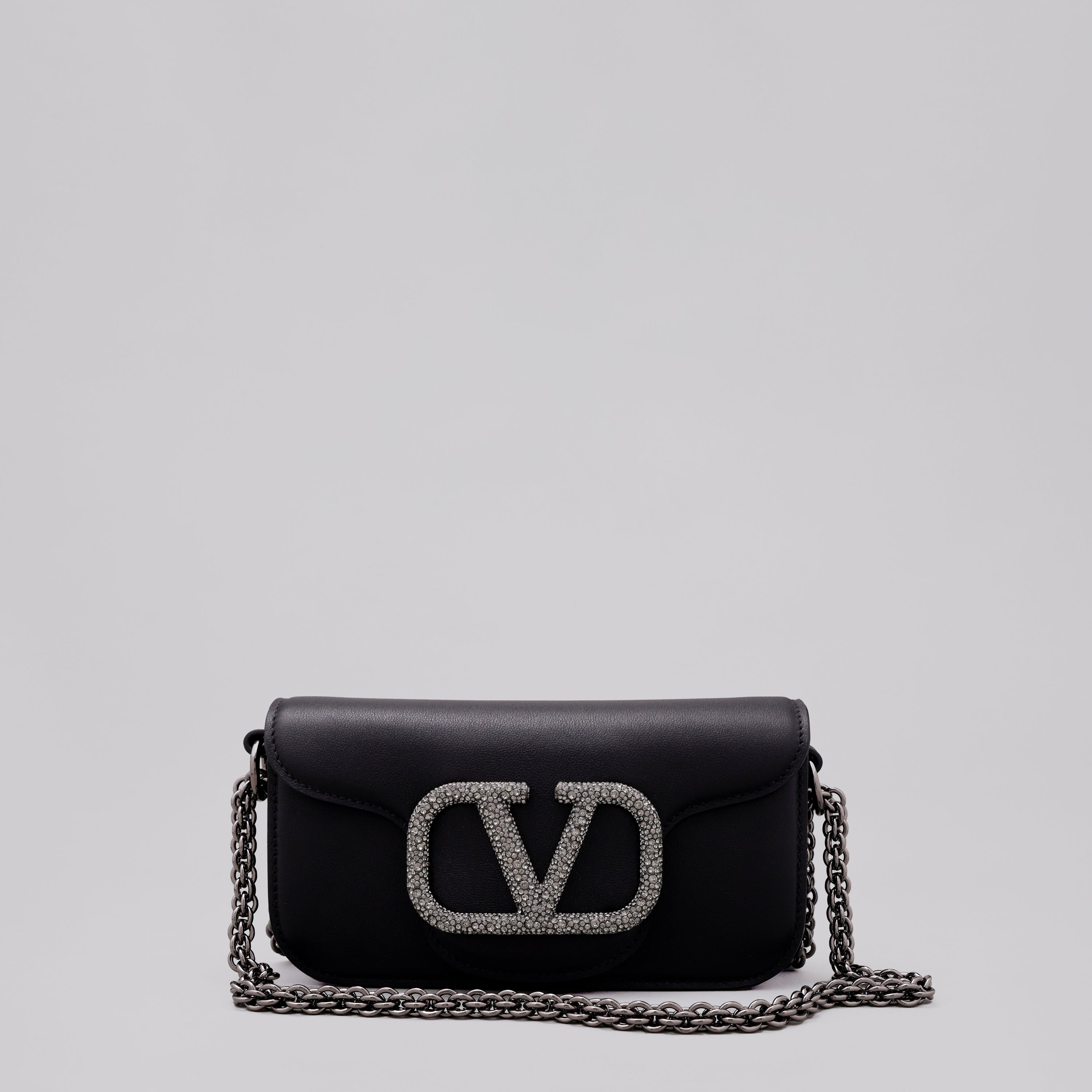 Cartera Negra Valentino Vlogo Crystal
