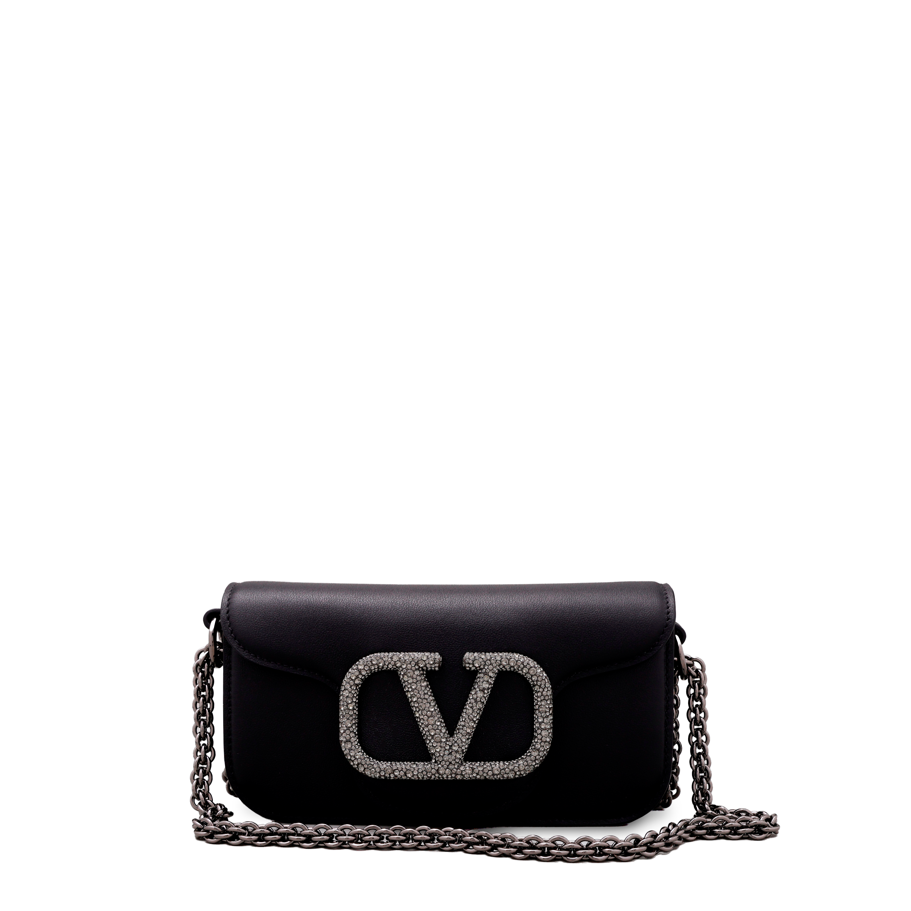 Cartera Negra Valentino Vlogo Crystal
