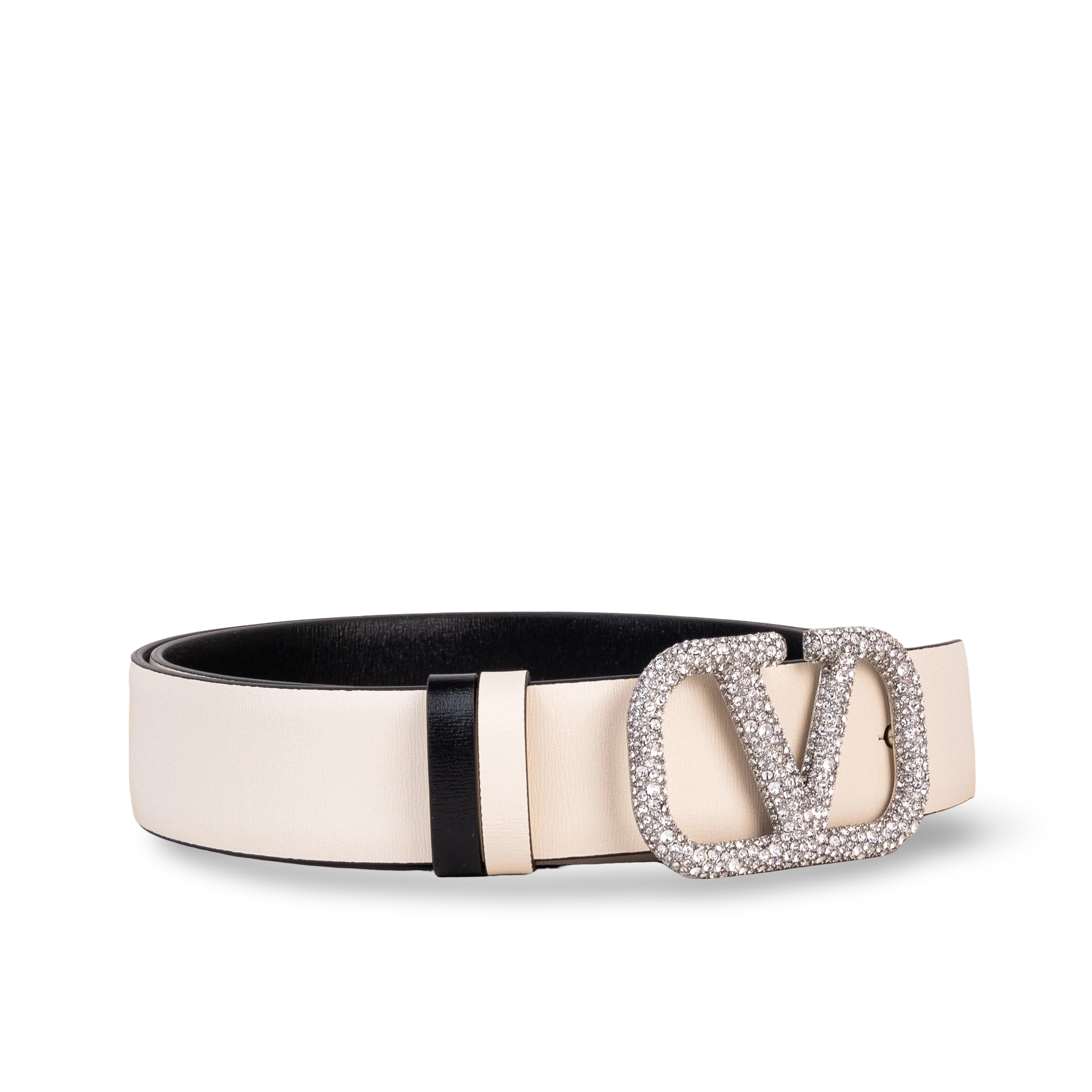 Cinturón Blanco Valentino Vlogo Crystals