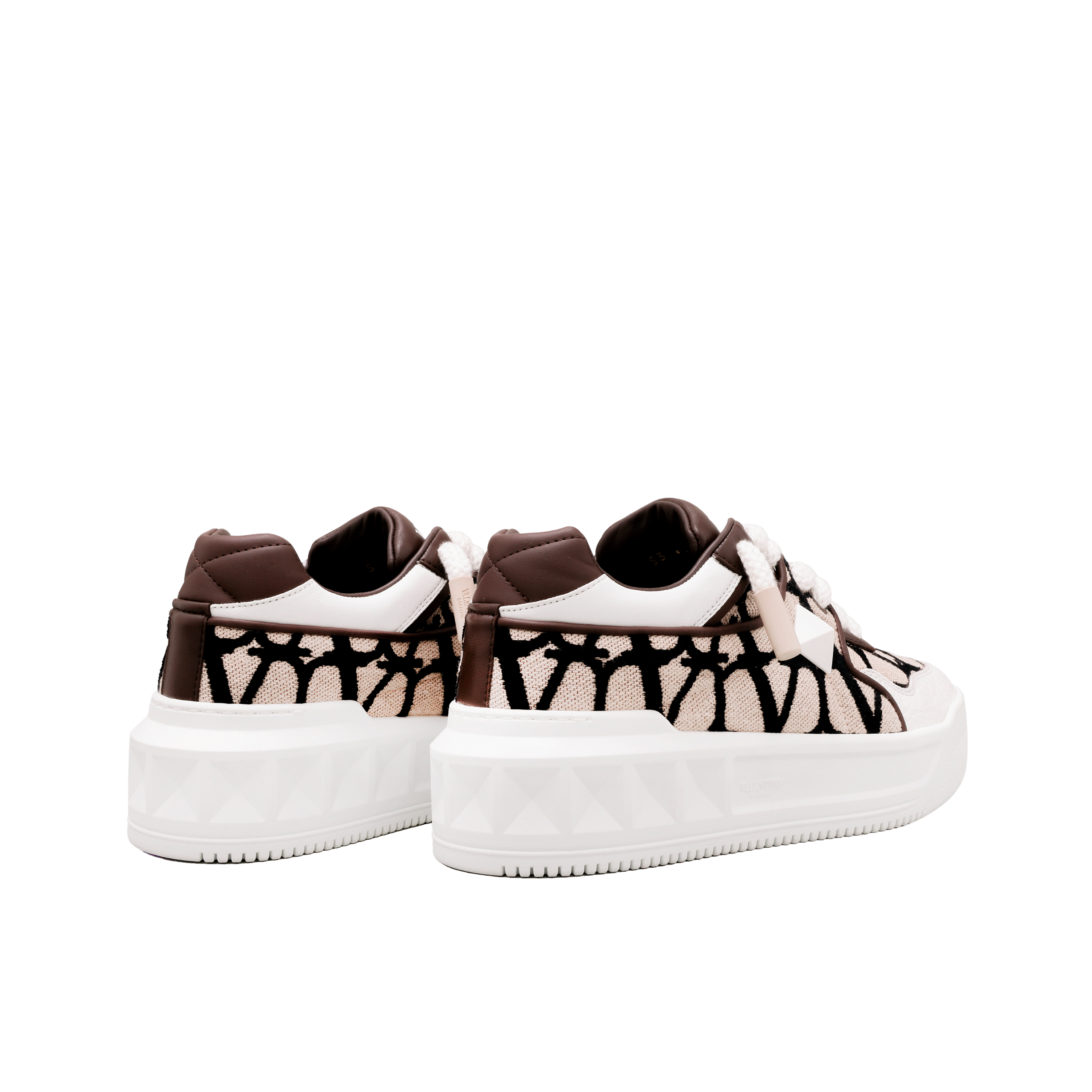 Sneakers Beige Café Valentino One Stud V Monogram