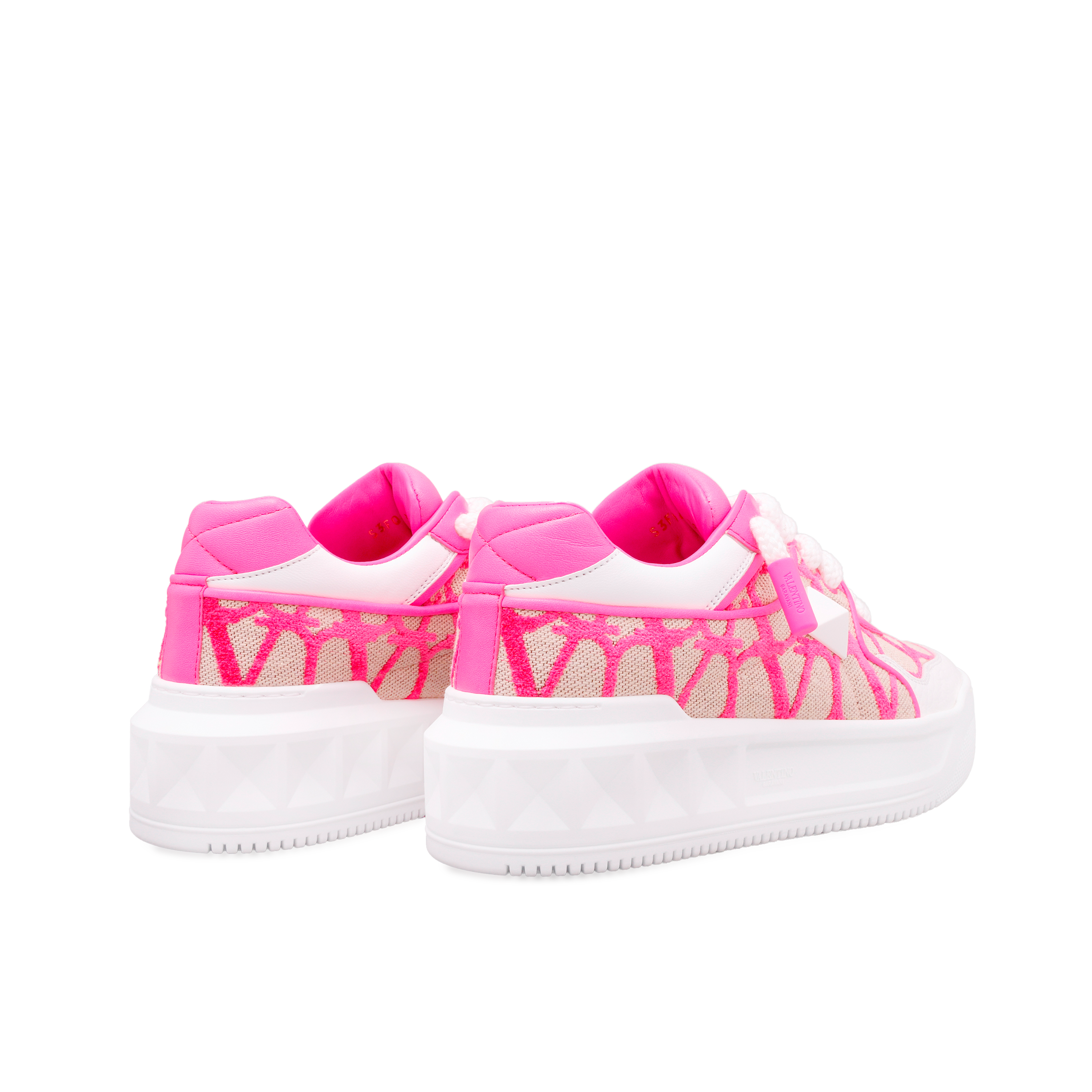 Sneakers Beige Rosado Valentino Vlogo Monogram