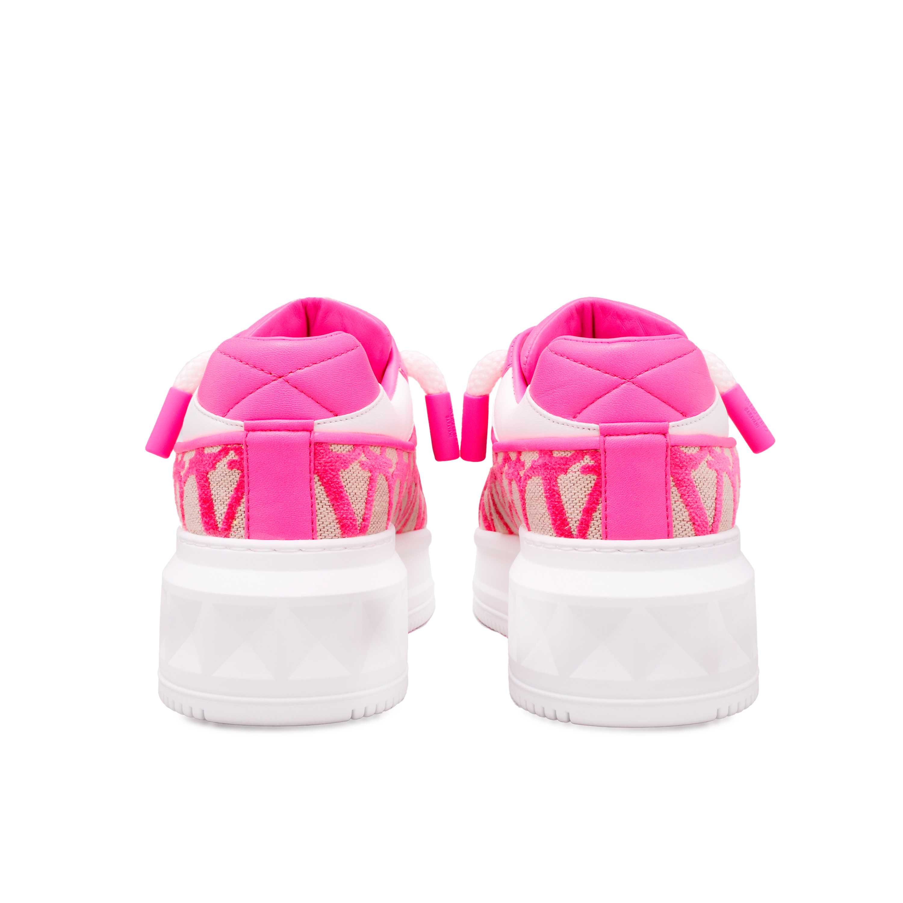 Sneakers Beige Rosado Valentino Vlogo Monogram