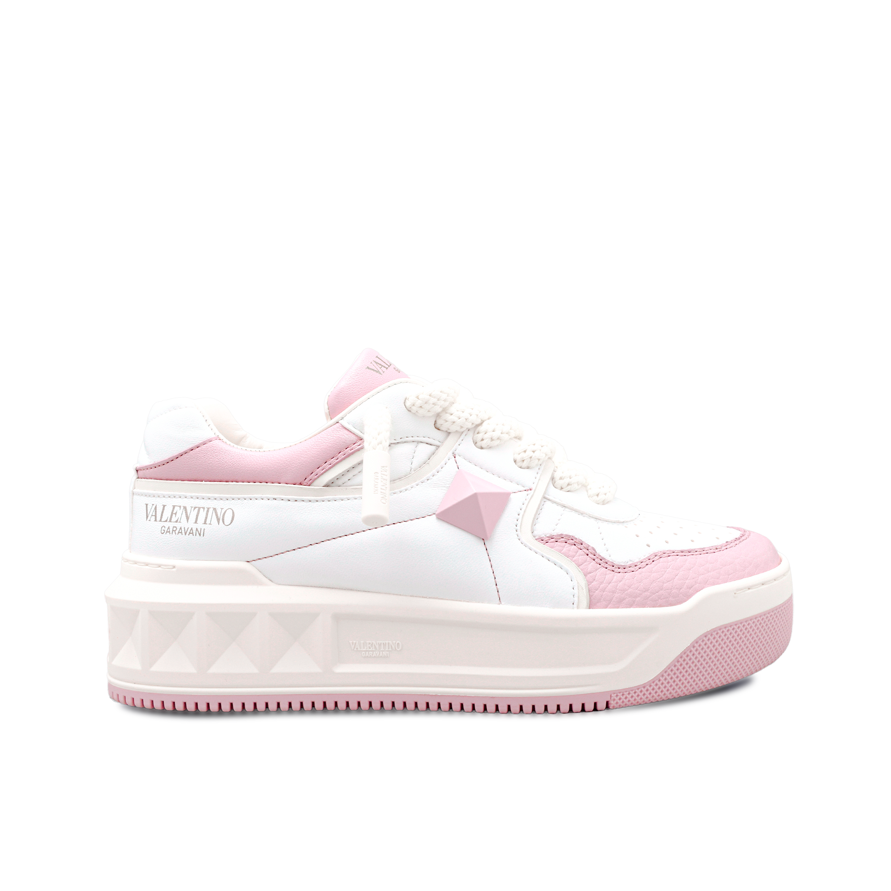 Sneakers Blancos Rosado Valentino Roman Stud