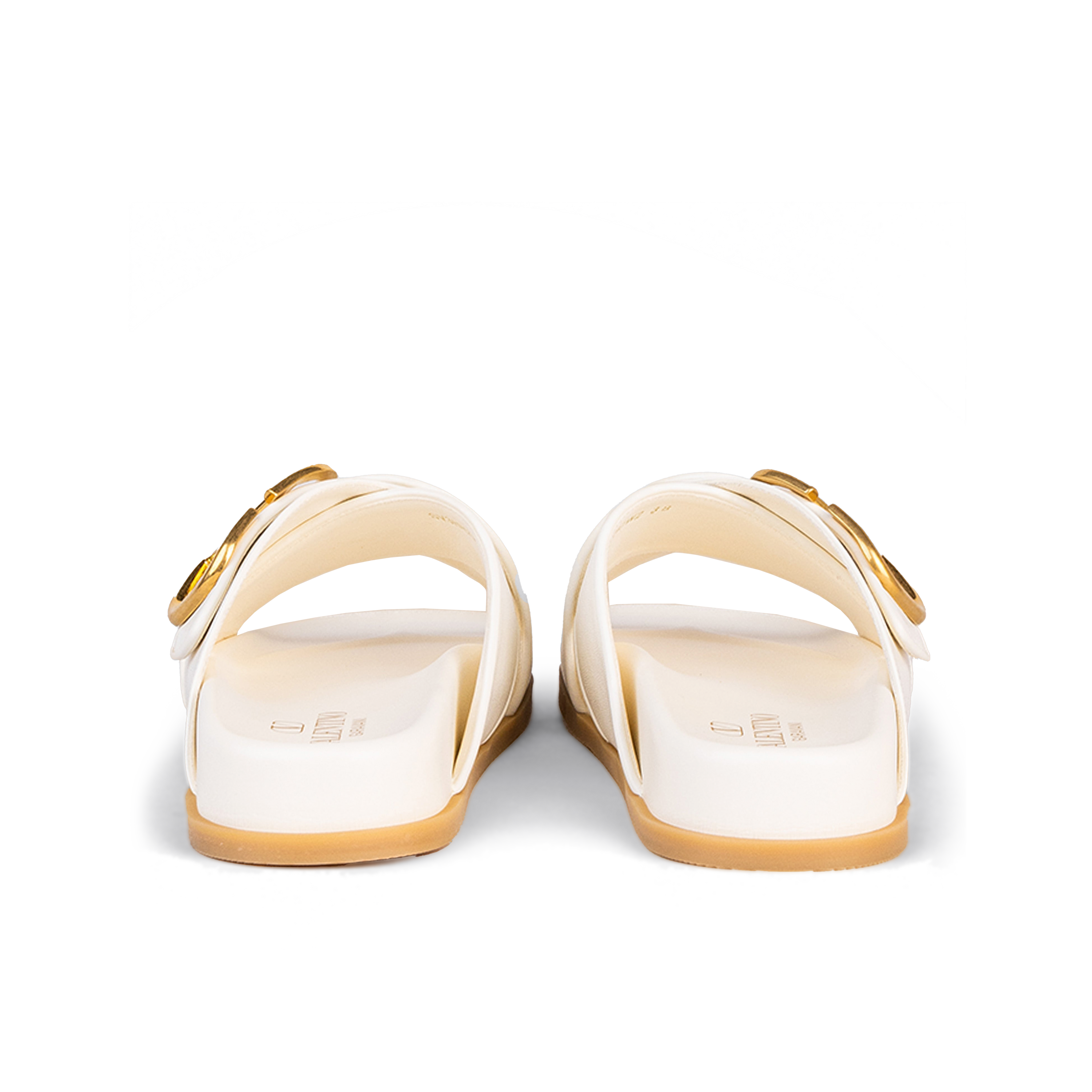 Sandalias Blancas Valentino Gold Vlogo