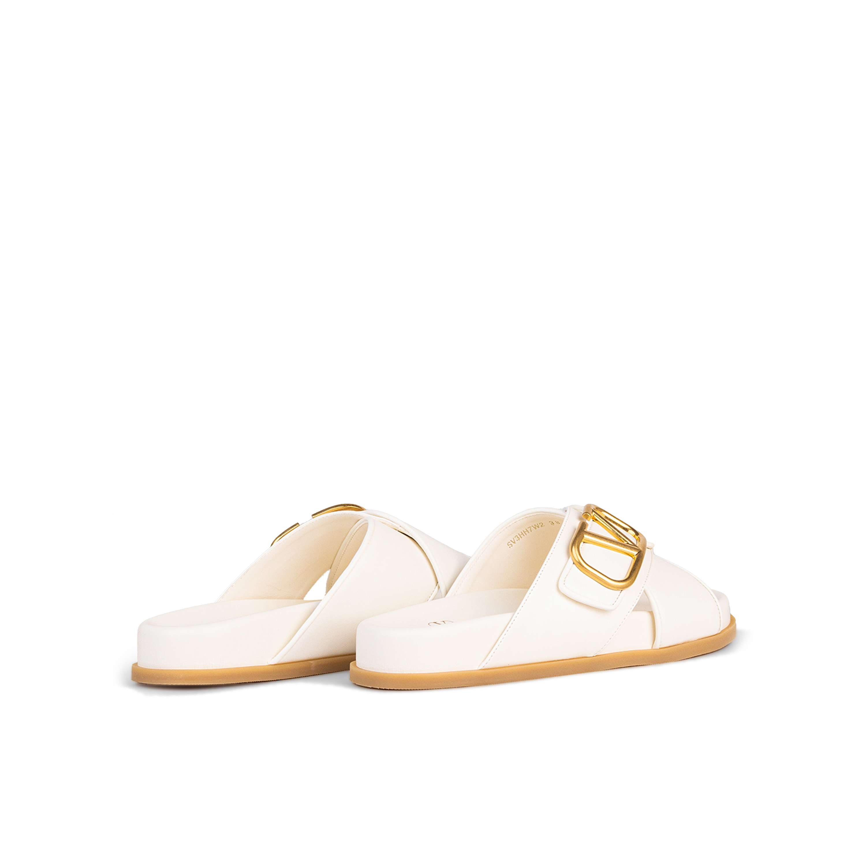 Sandalias Blancas Valentino Gold Vlogo