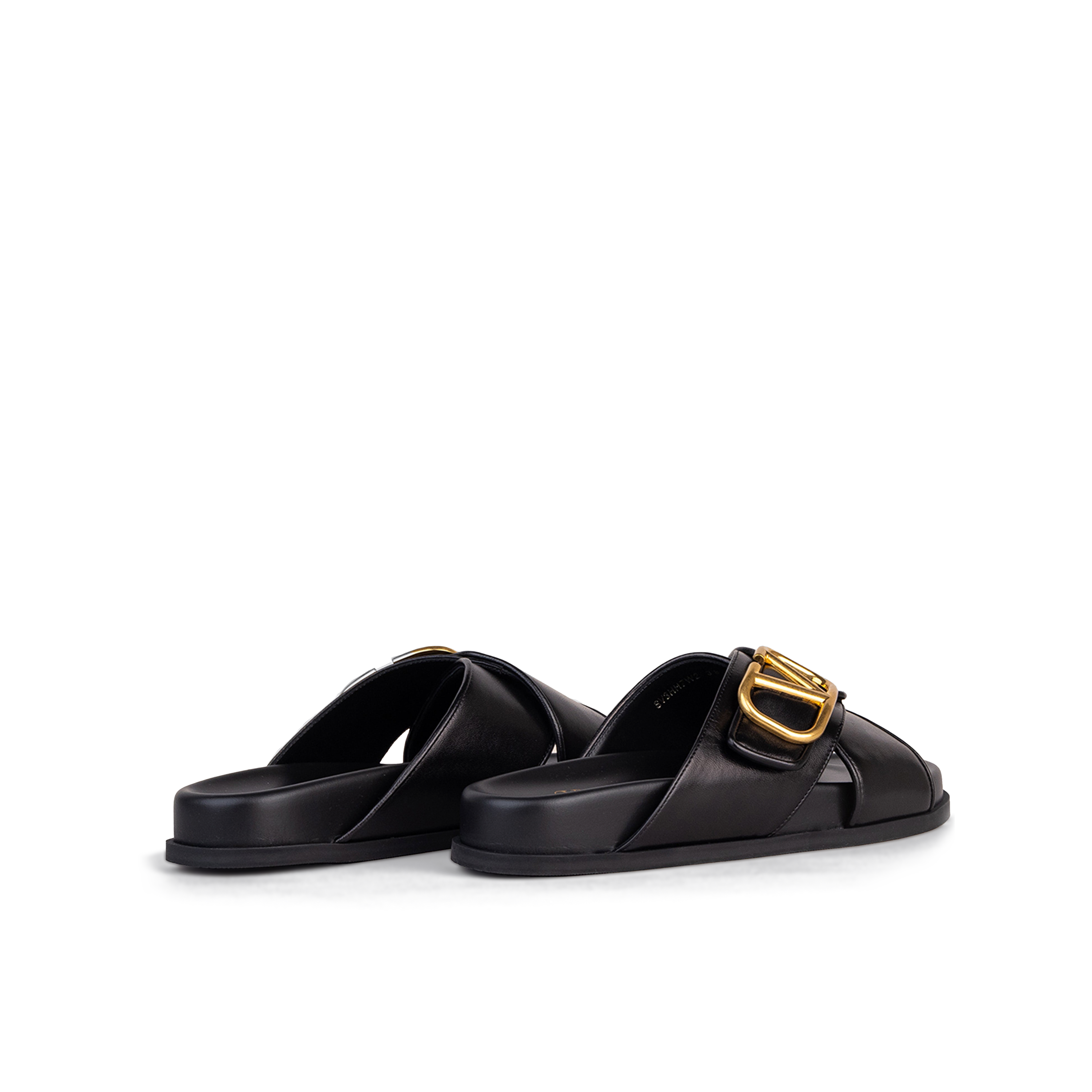 Sandalias Negras Valentino Gold Vlogo