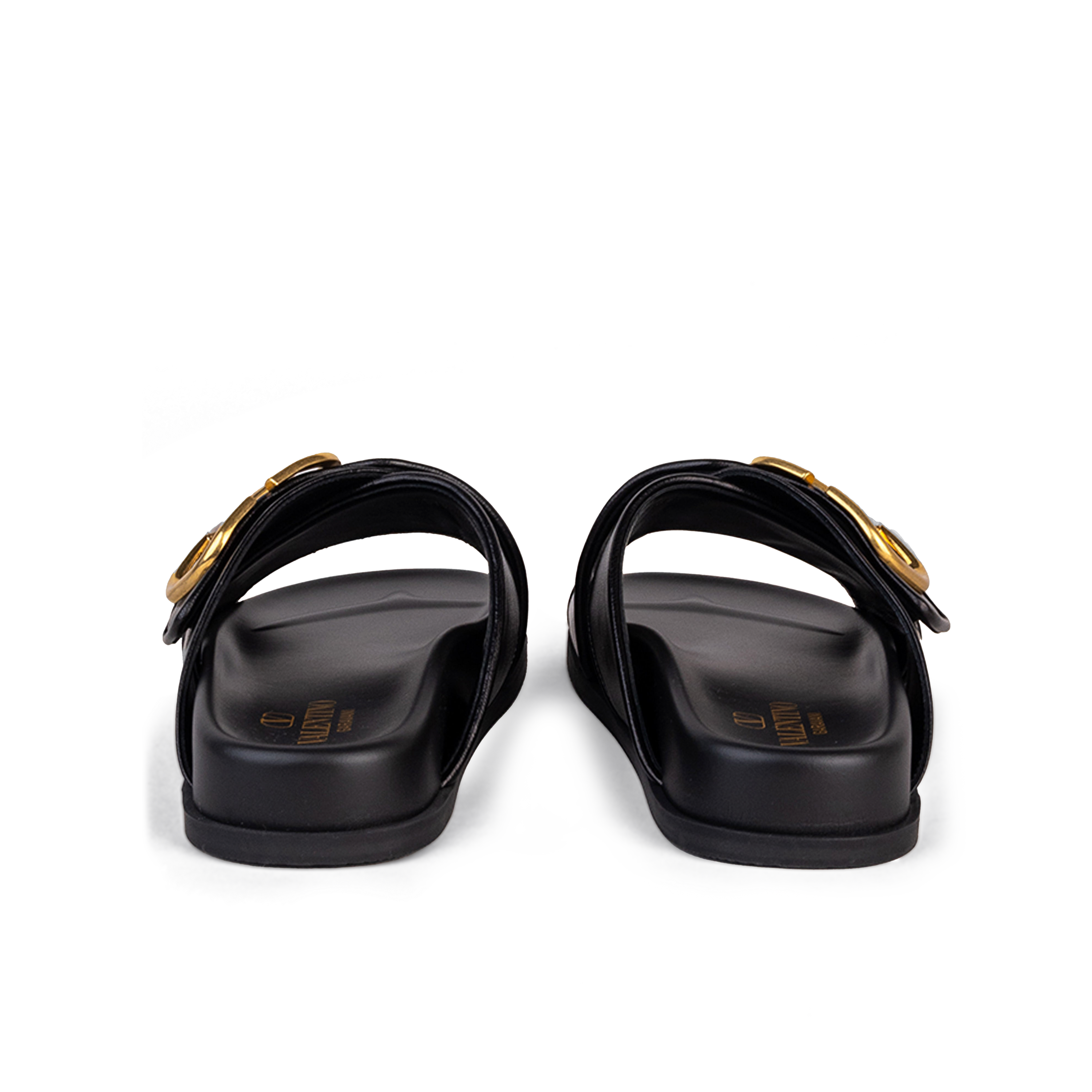 Sandalias Negras Valentino Gold Vlogo