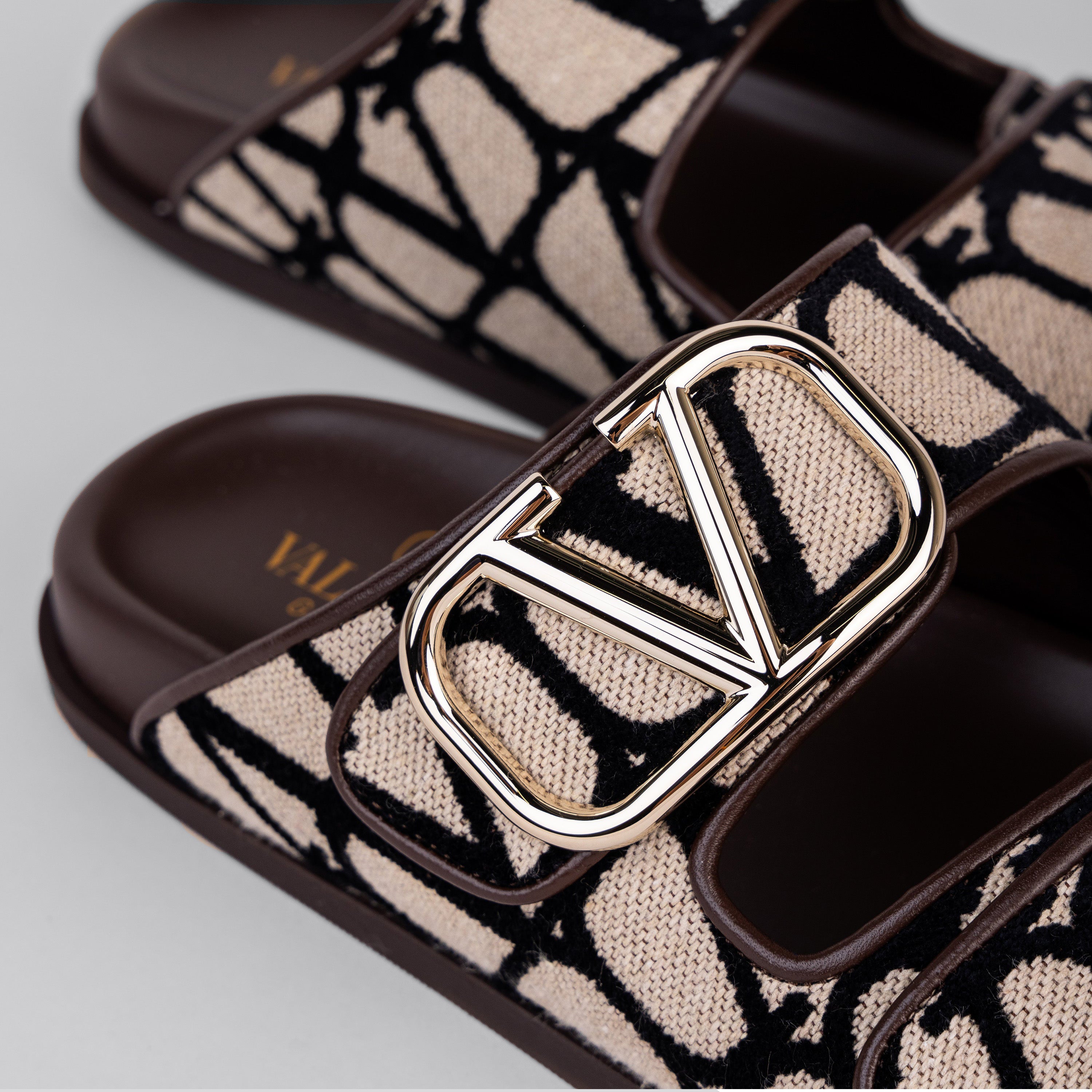 Sandalias Beige Valentino Café Toile
