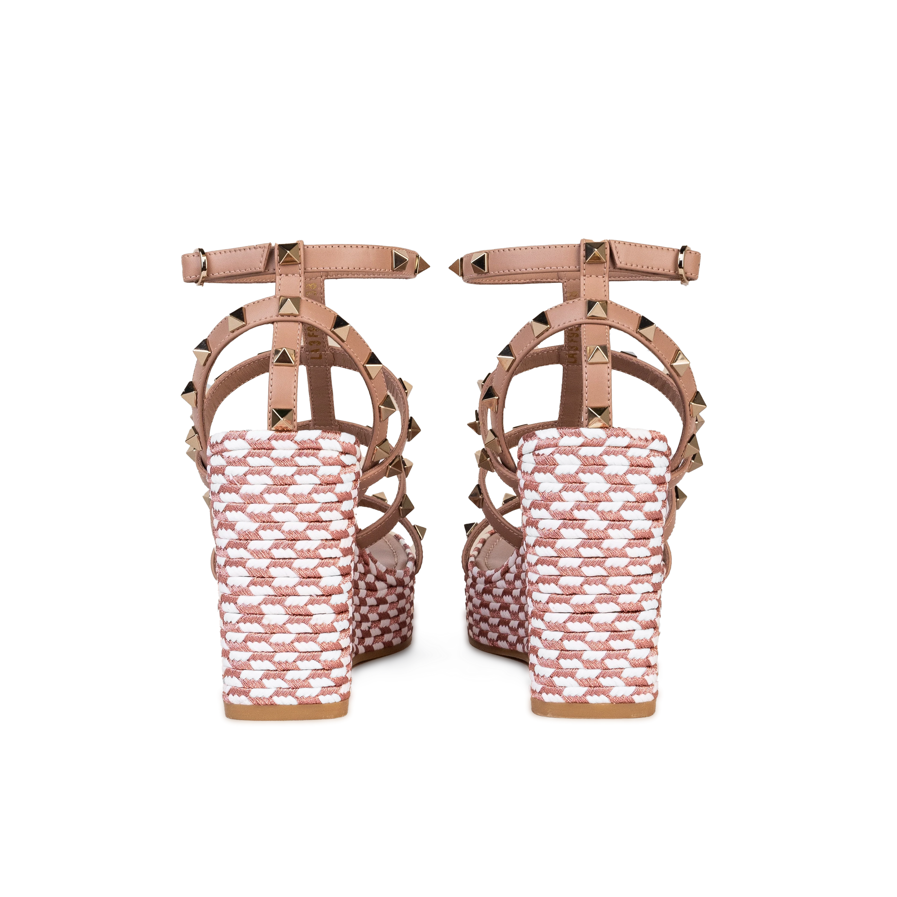 Sandalias de Plataforma Blancas Valentino Rose Cannelle Rockstud Torchon 95 mm