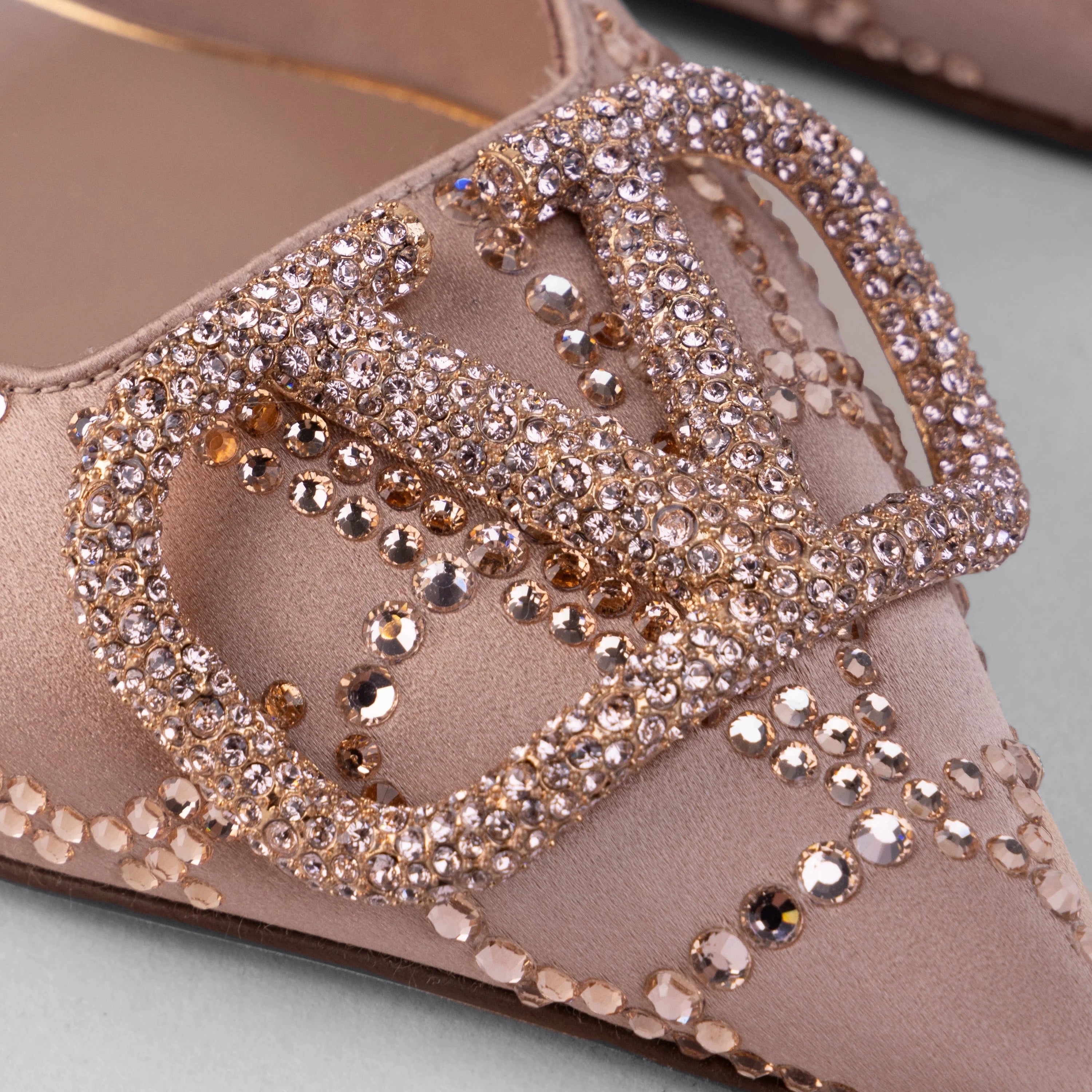 Tacones Nude Valentino Vlogo Rhinestones 80 mm