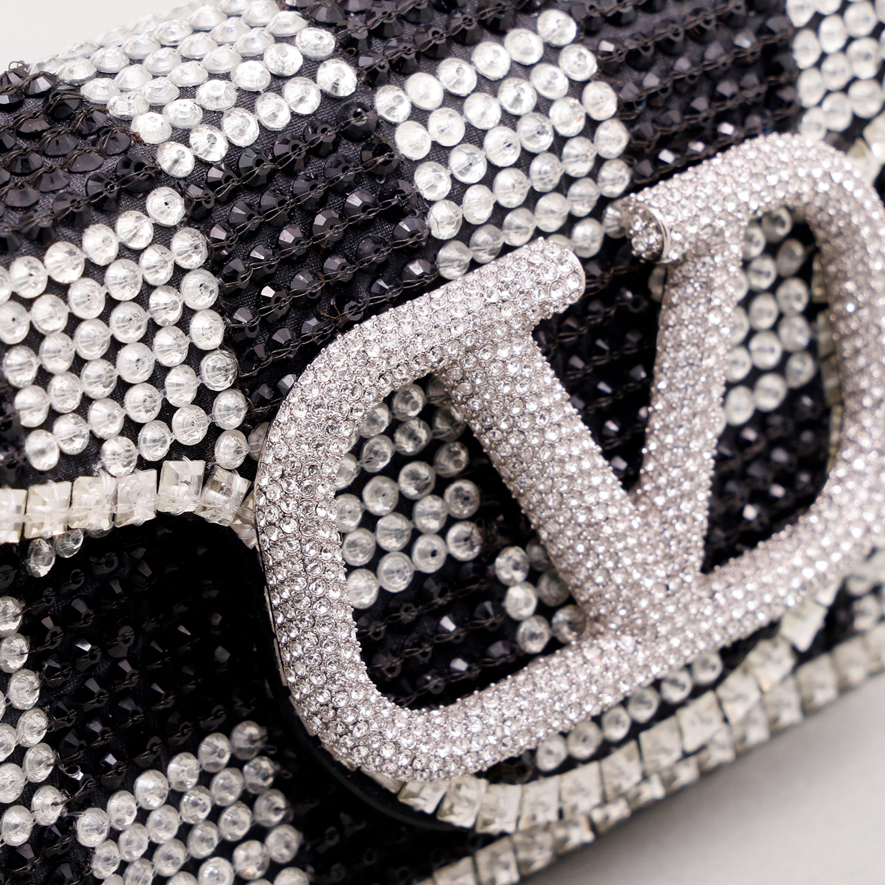 Cartera Negra Valentino Crystal Rhinestones