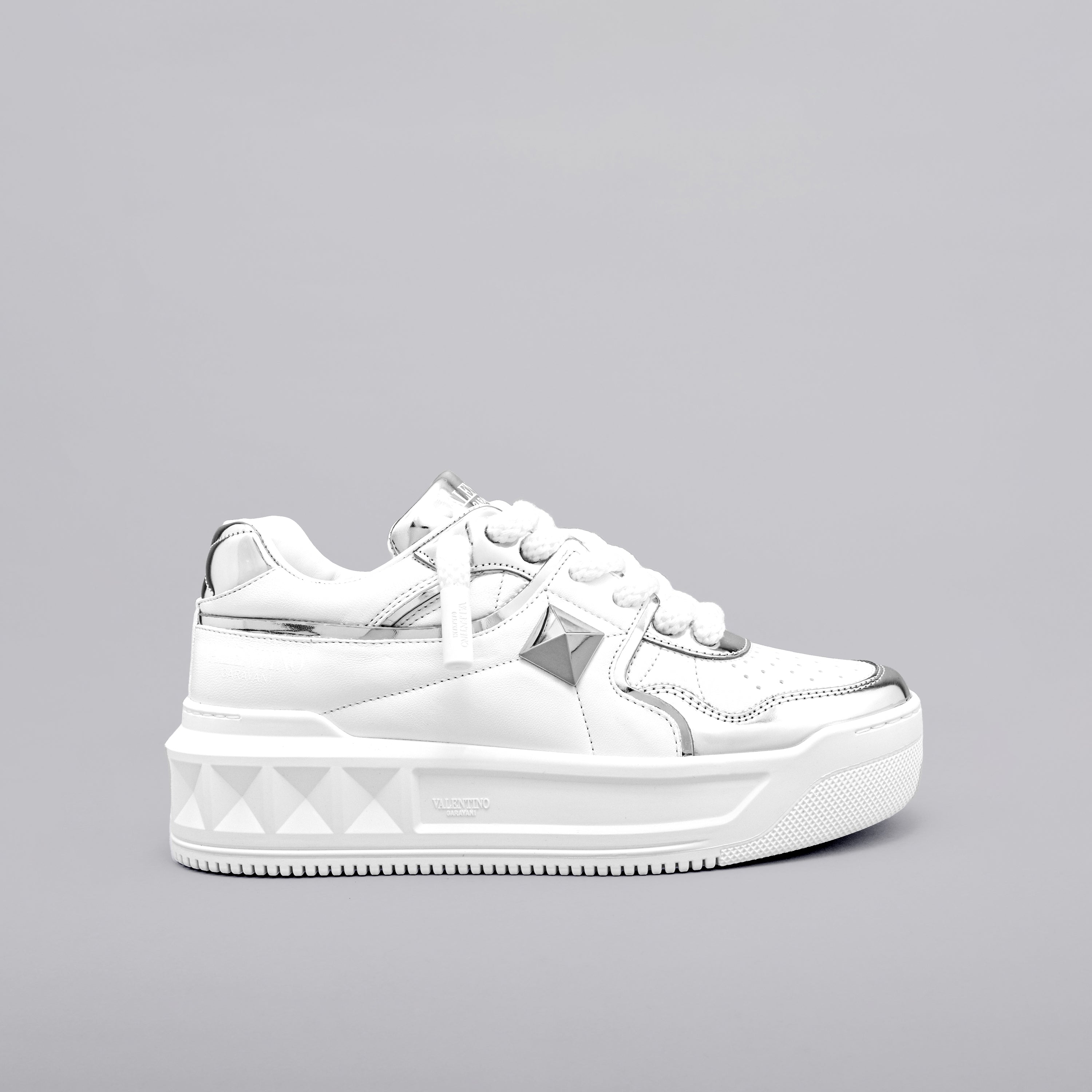 Sneakers Blancos Plateado Valentino One Roman Stud