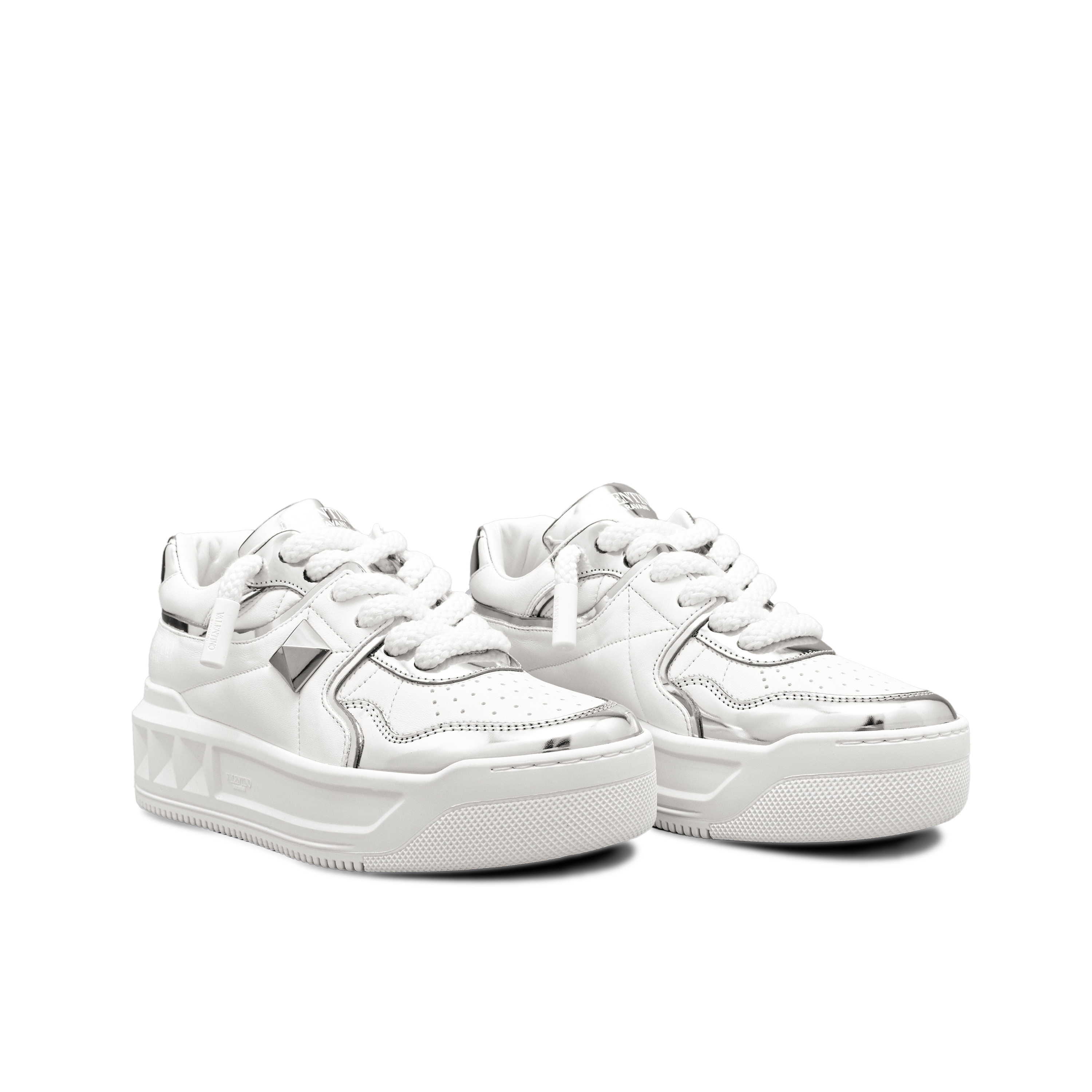 Sneakers Blancos Plateado Valentino One Roman Stud