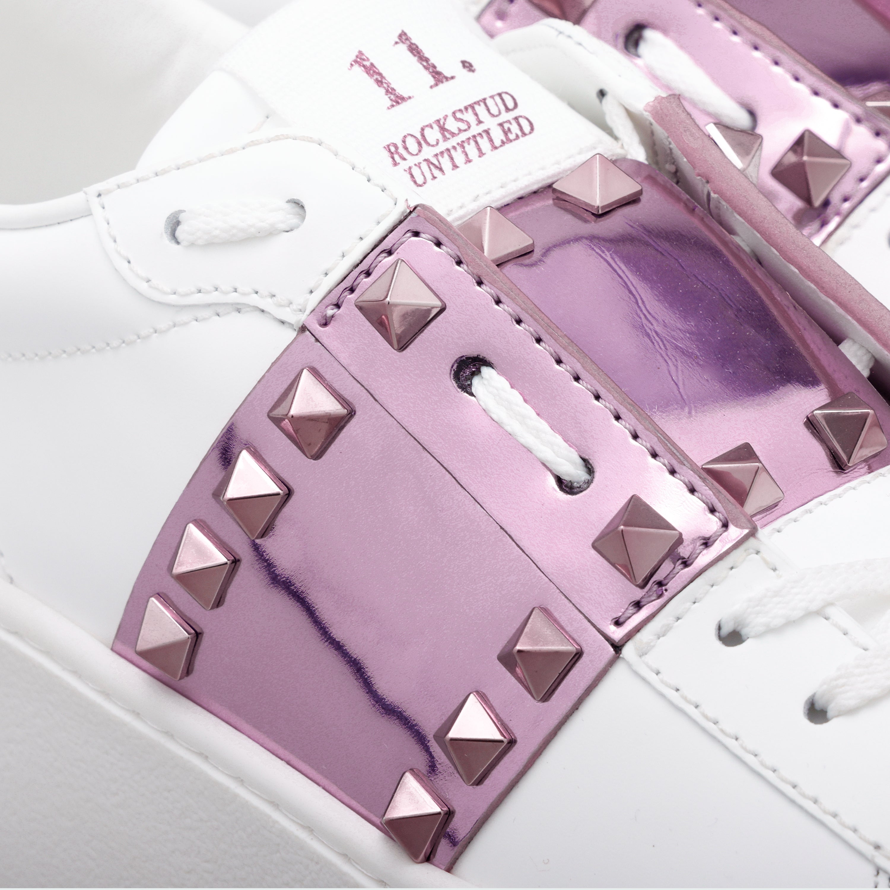 Sneakers Blancos Rosado Valentino Flatform Rockstud