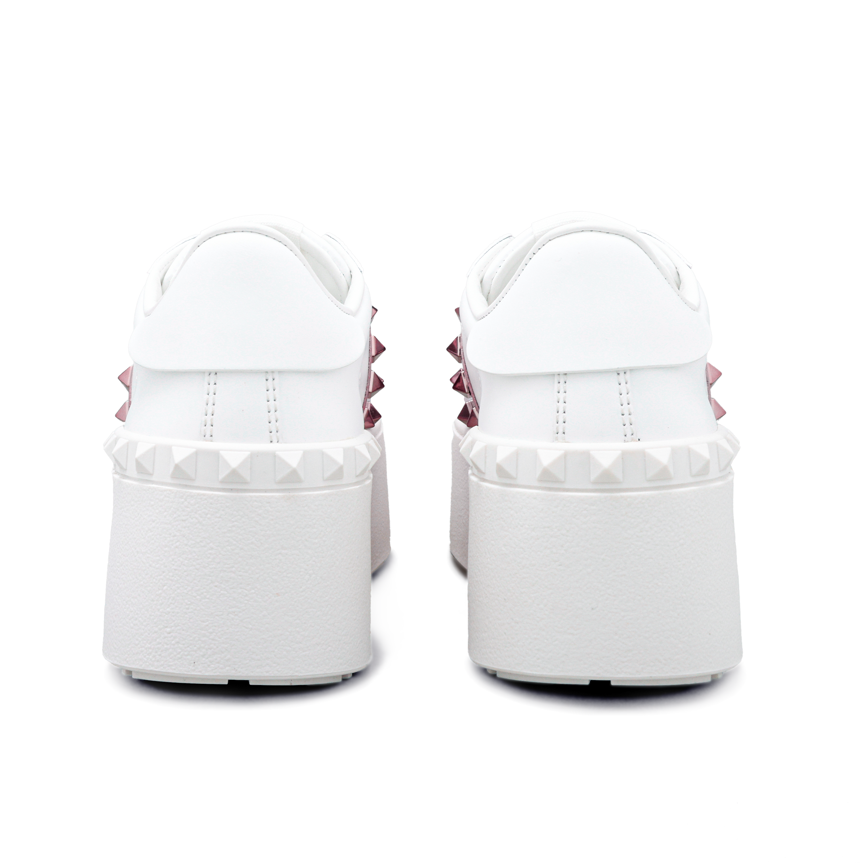 Sneakers Blancos Rosado Valentino Flatform Rockstud