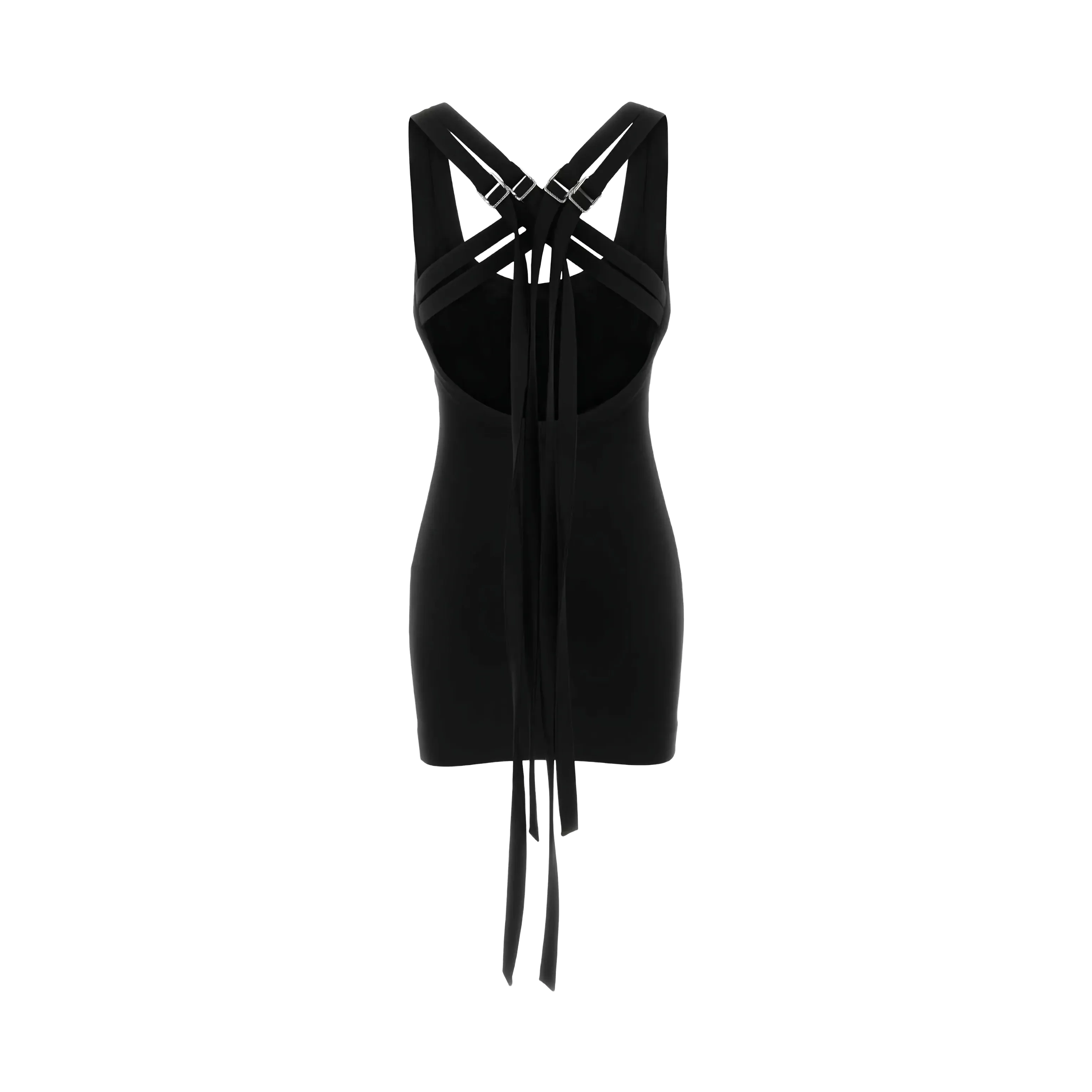 Vestido Negro The Attico Crossover Strap