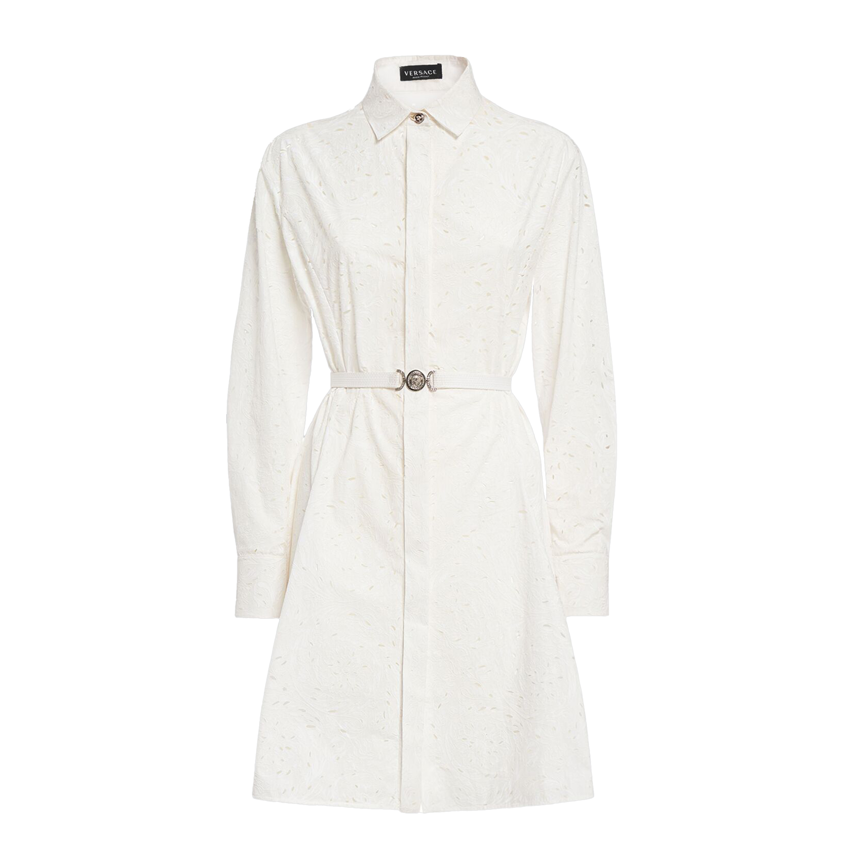Vestido Blanco Versace Medusa Belt