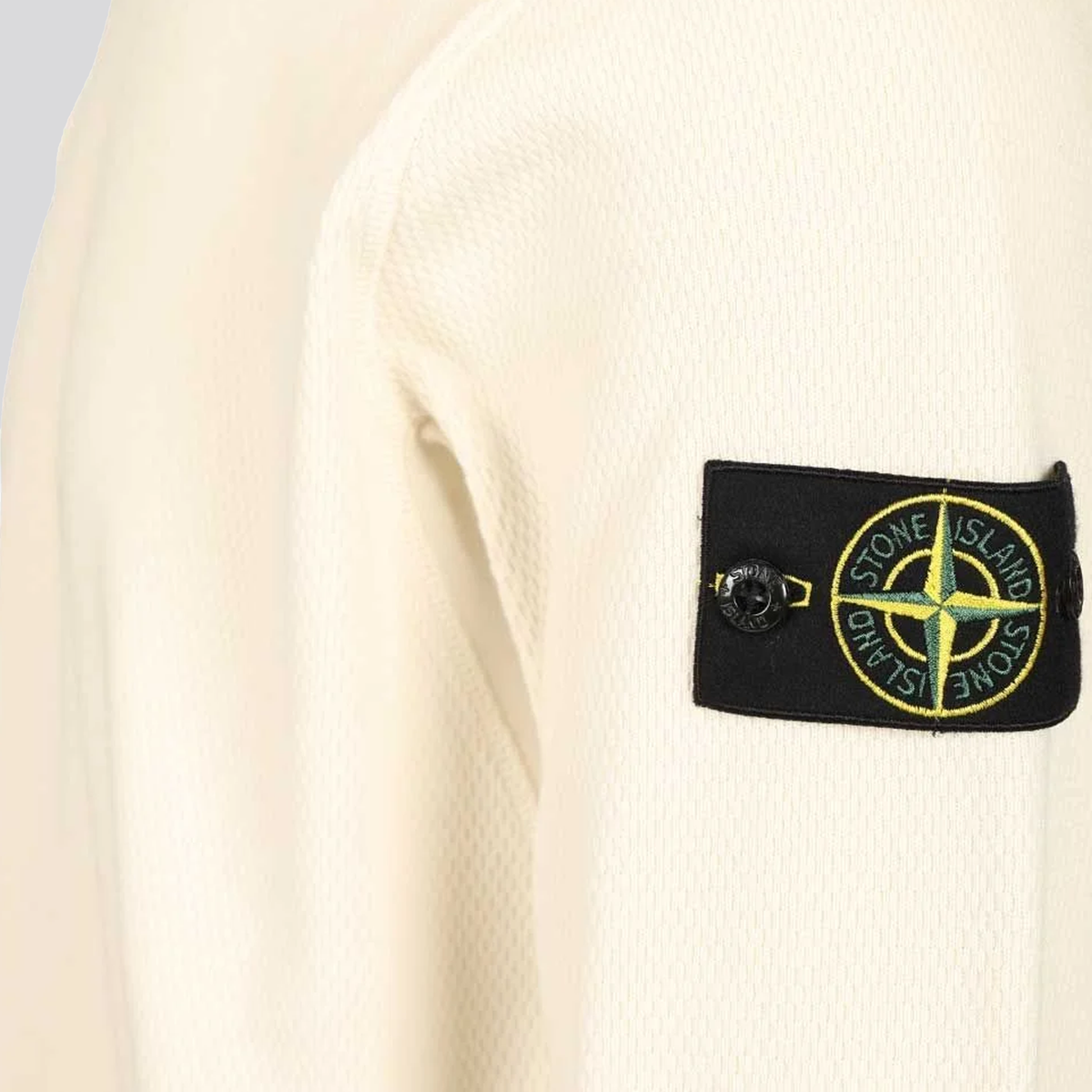 Buzo Crema Stone Island Logo Patch
