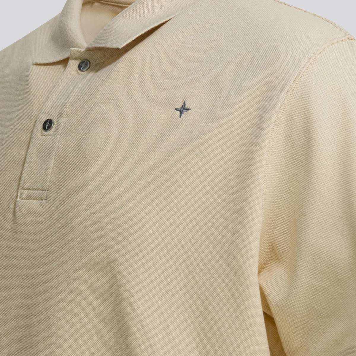 Camiseta Tipo Polo Crema Stone Island Compass
