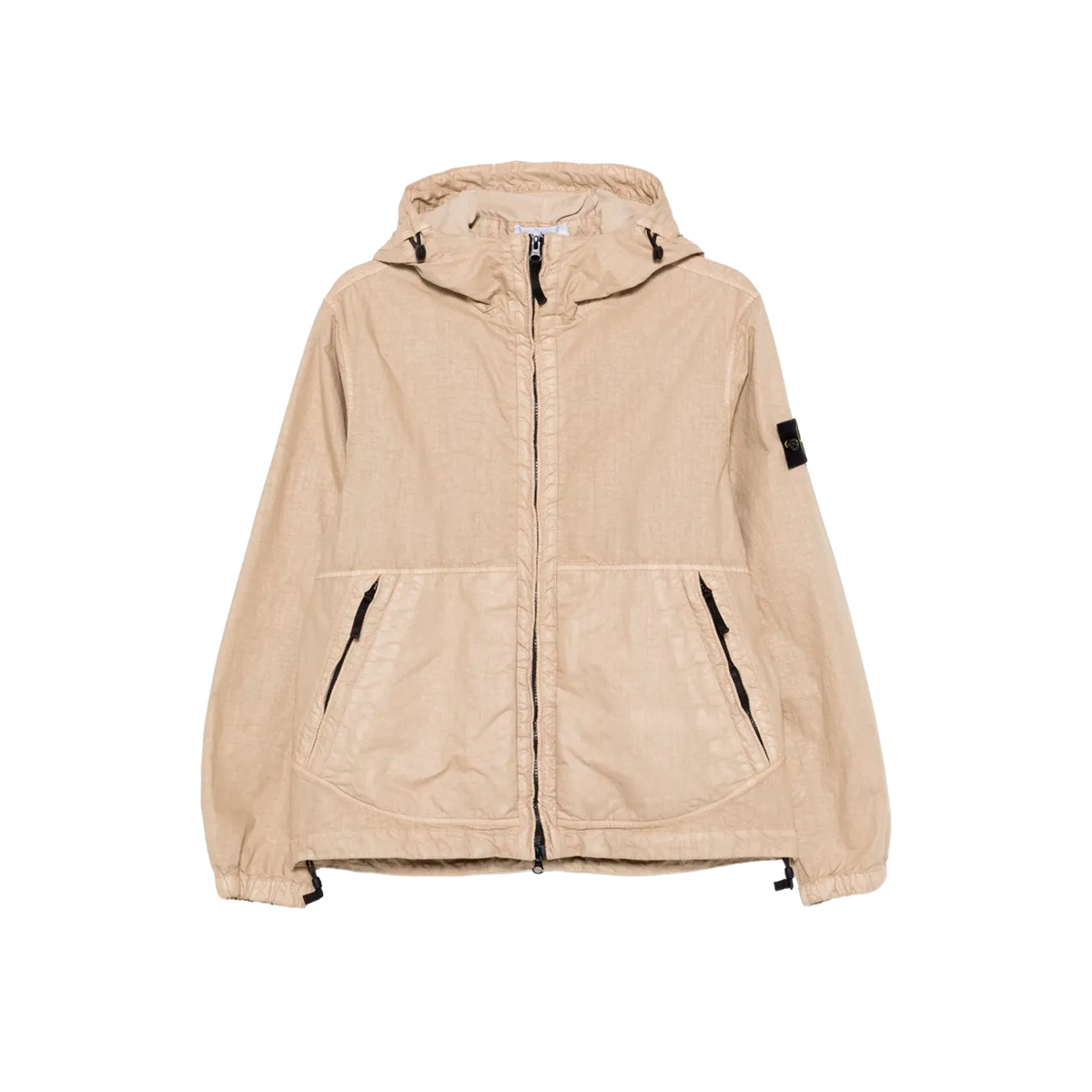 Chaqueta Beige Stone Island Hoodie Logo Patch Nylon Panama