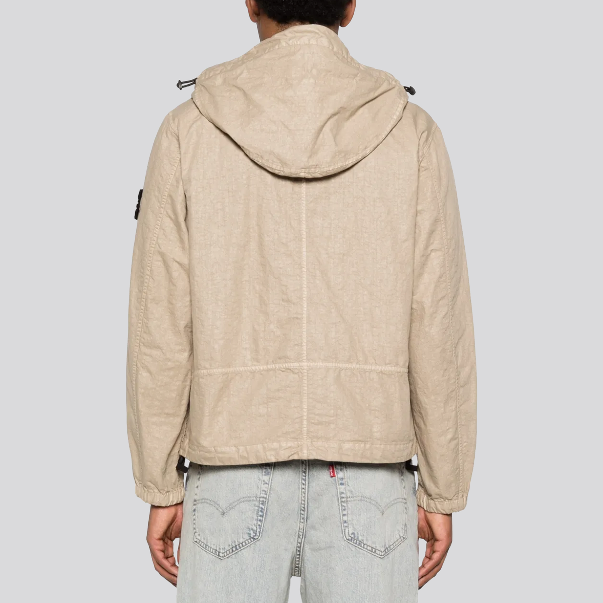 Chaqueta Beige Stone Island Hoodie Logo Patch Nylon Panama