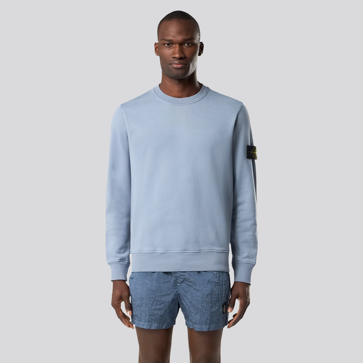 Buzo Azul Stone Island Logo Patch