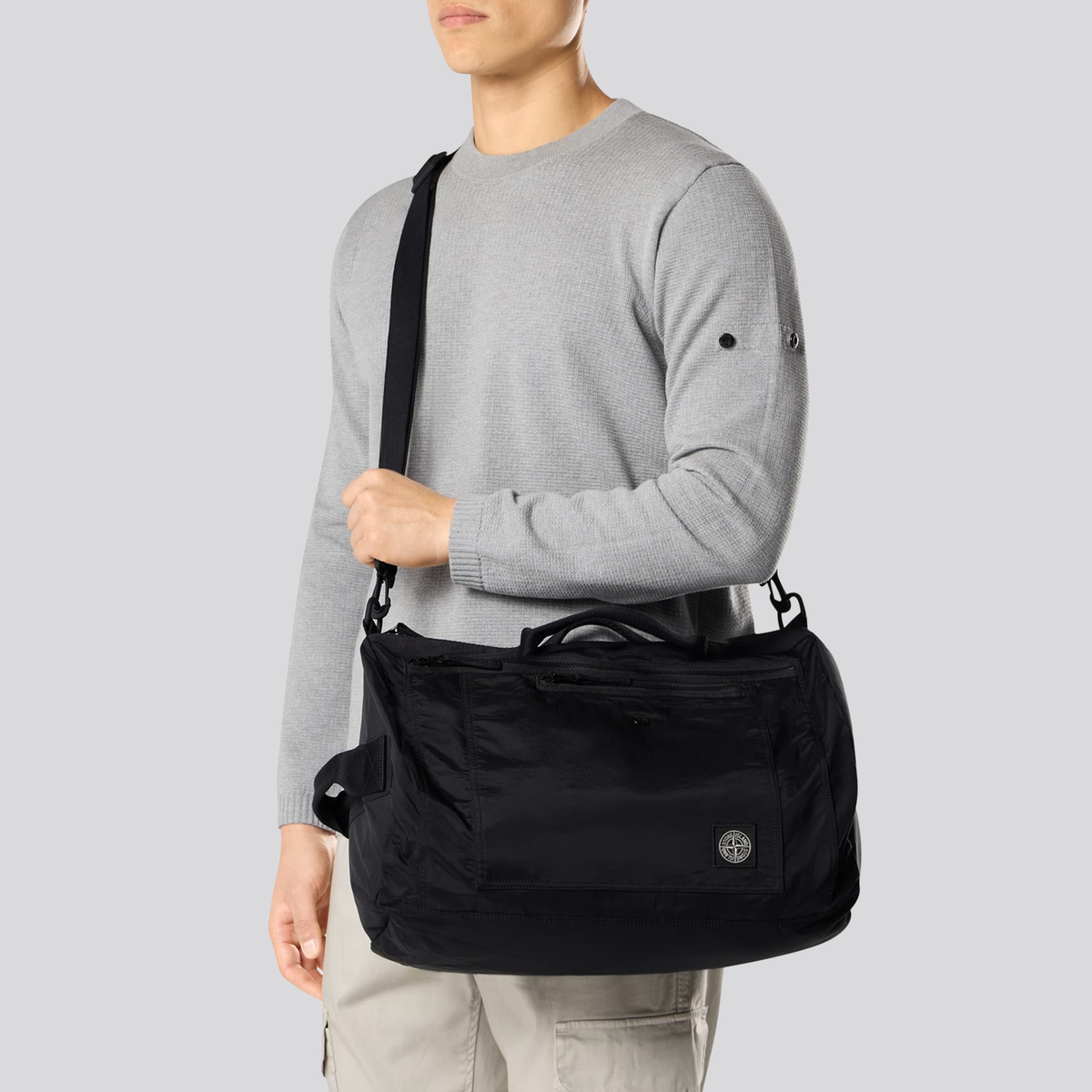 Bolso Negro Stone Island Nylon Metal