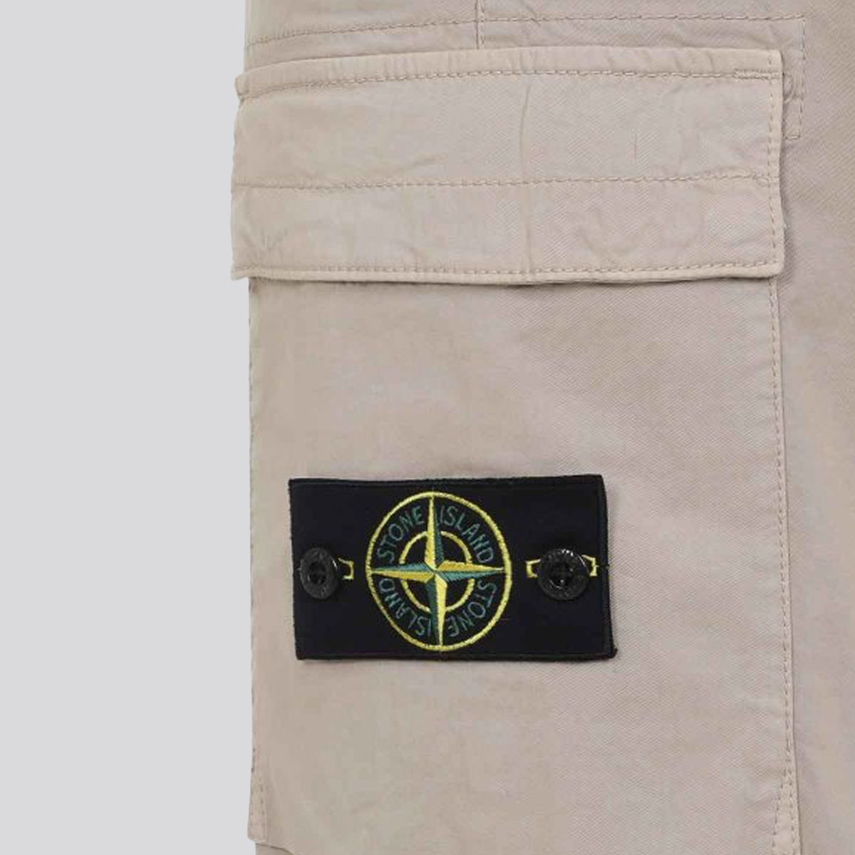 Pantalón Beige Stone Island Double Pocket Logo Patch