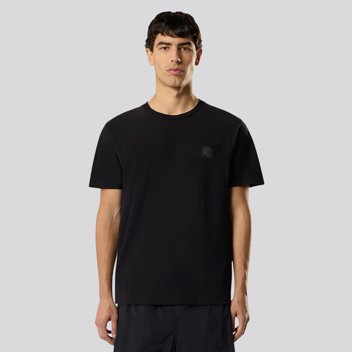 Camiseta Negra Stone Island Compass Ghost