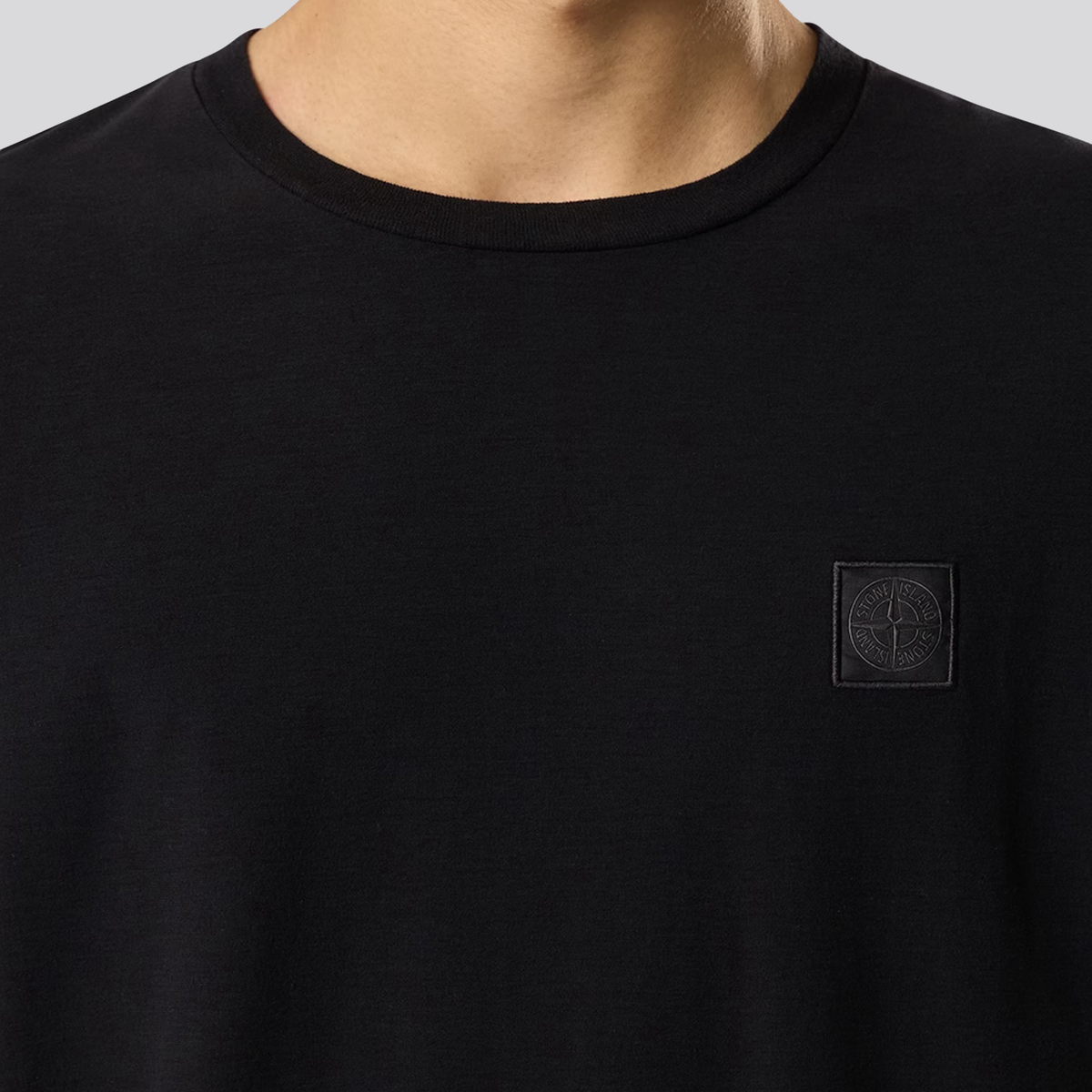Camiseta Negra Stone Island Compass Ghost