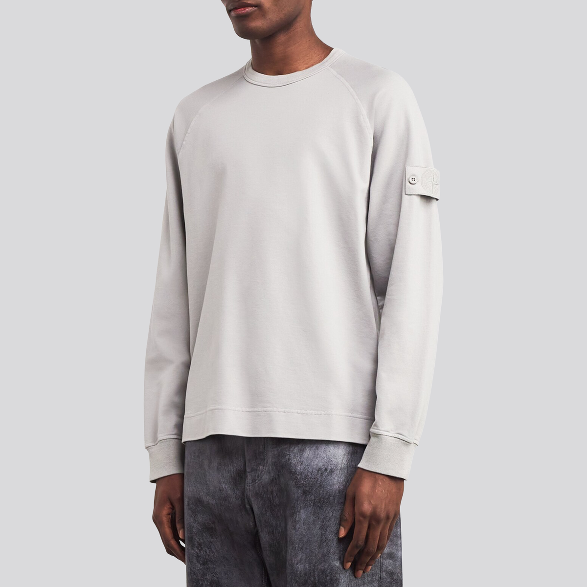 Buzo Gris Stone Island Logo Patch Ghost