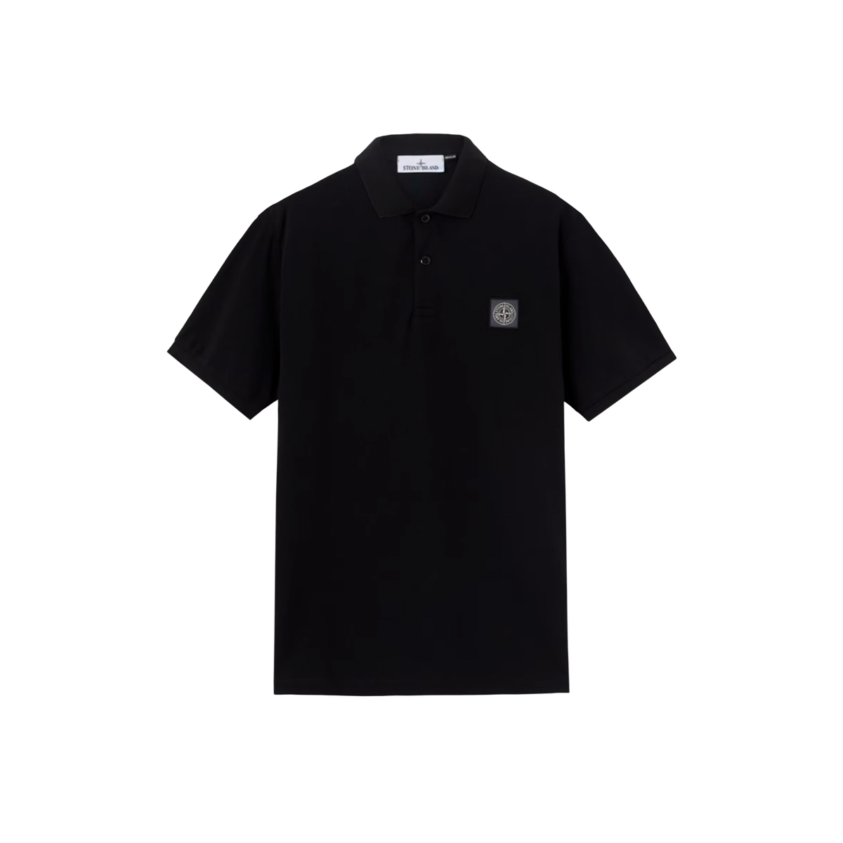 Camiseta Tipo Polo Negra Stone Island Ghost