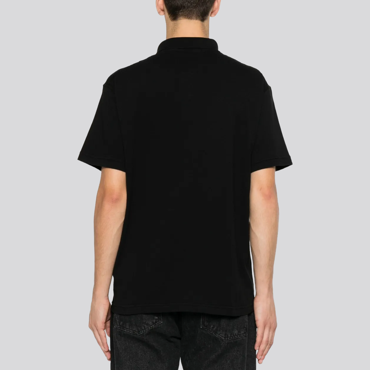 Camiseta Tipo Polo Negra Stone Island Ghost